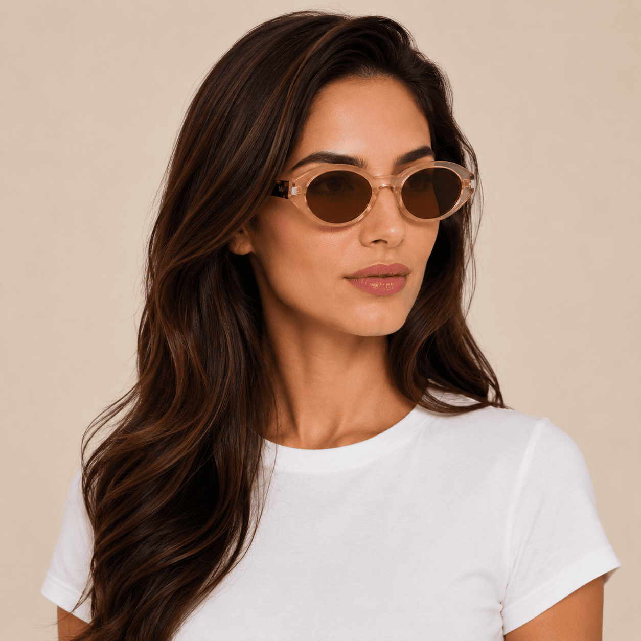 Brown Oval Sunglasses for Women