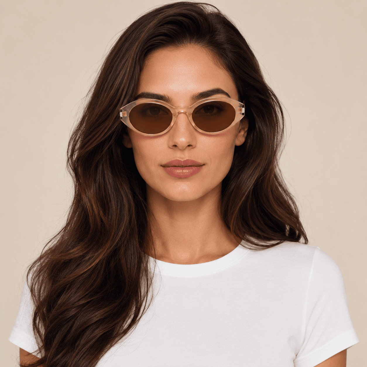 Brown Oval Sunglasses for Women