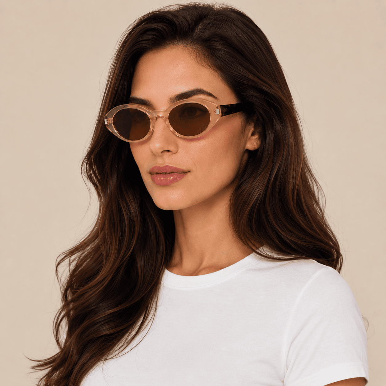 Brown Oval Sunglasses for Women