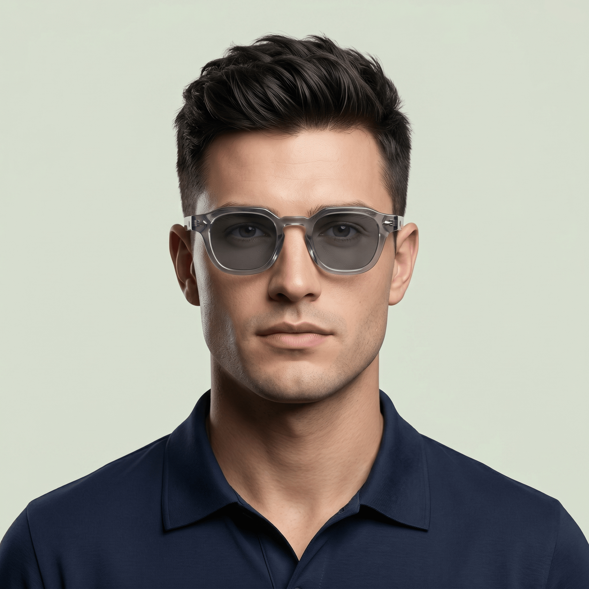Grey Oval Sunglasses for Men