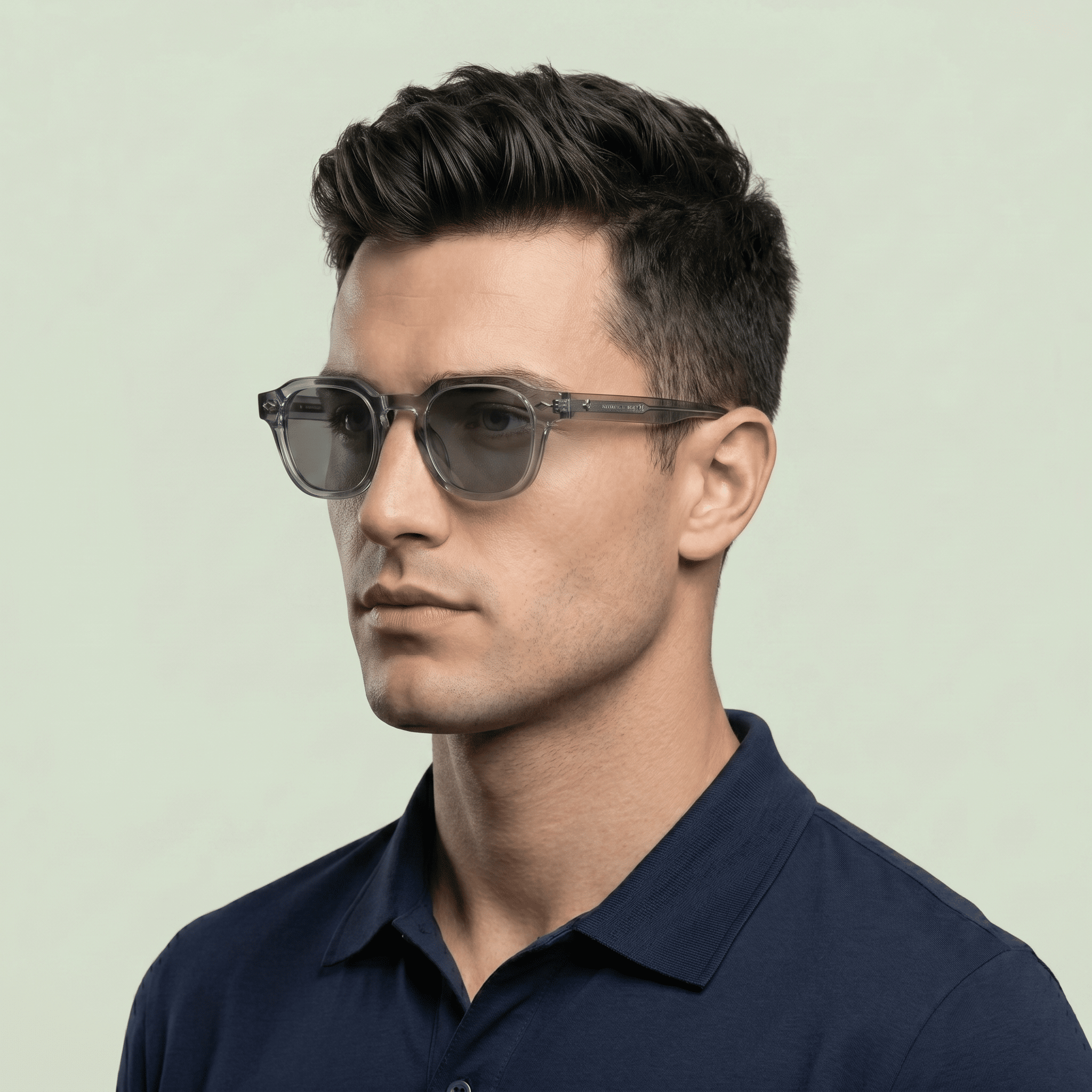 Grey Oval Sunglasses for Men