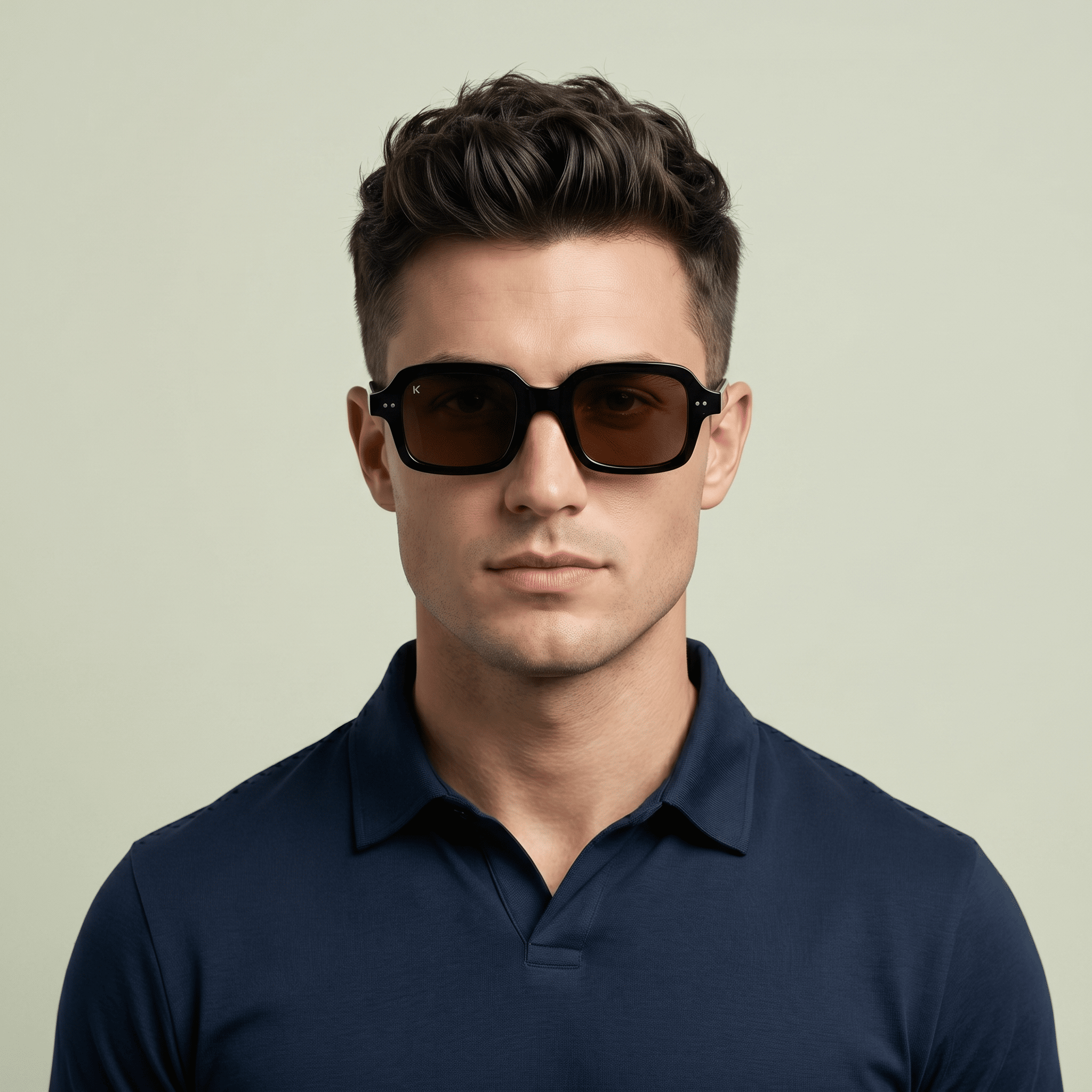 Black Rectangle Sunglasses for Men