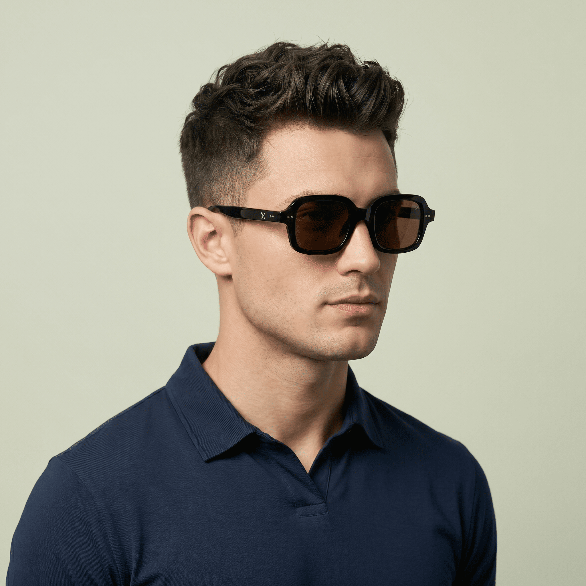 Black Rectangle Sunglasses for Men