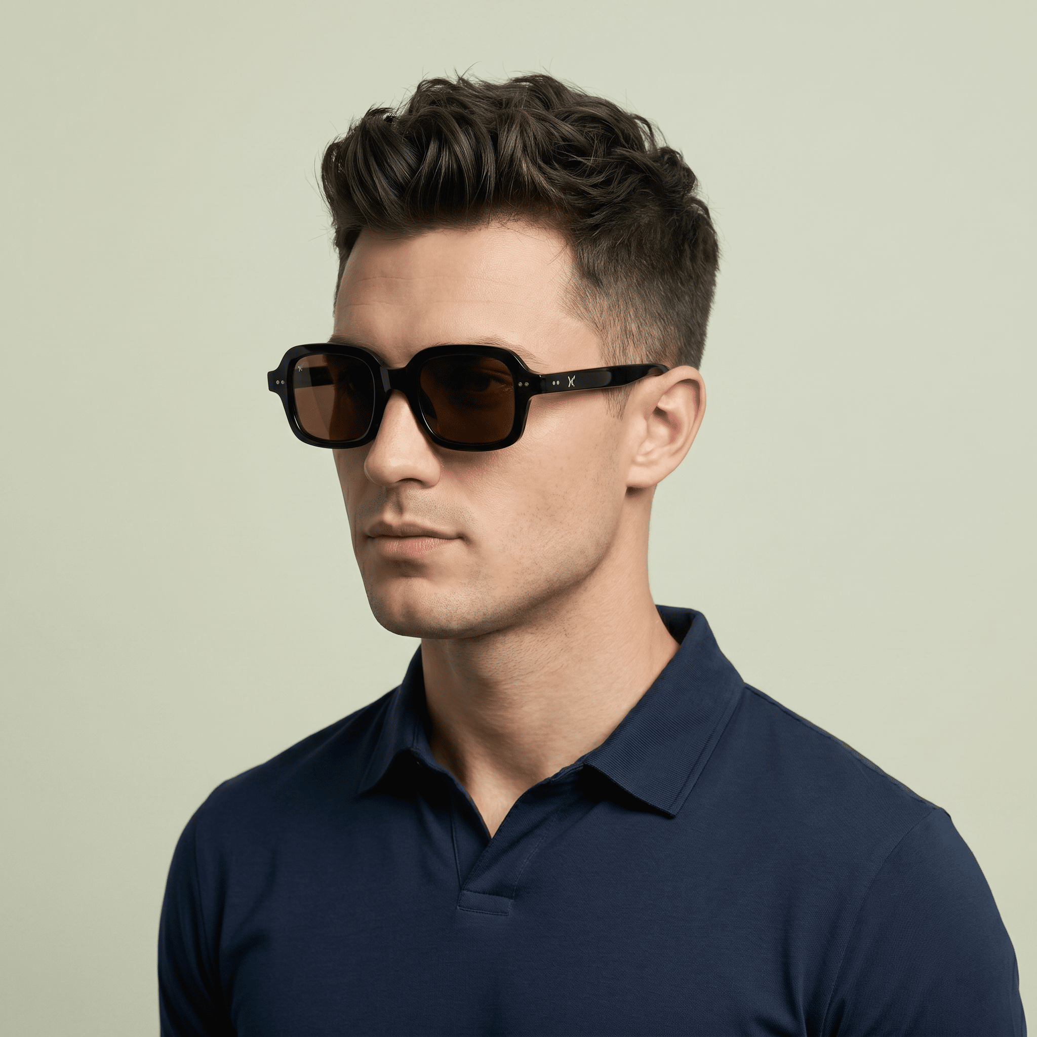 Black Rectangle Sunglasses for Men