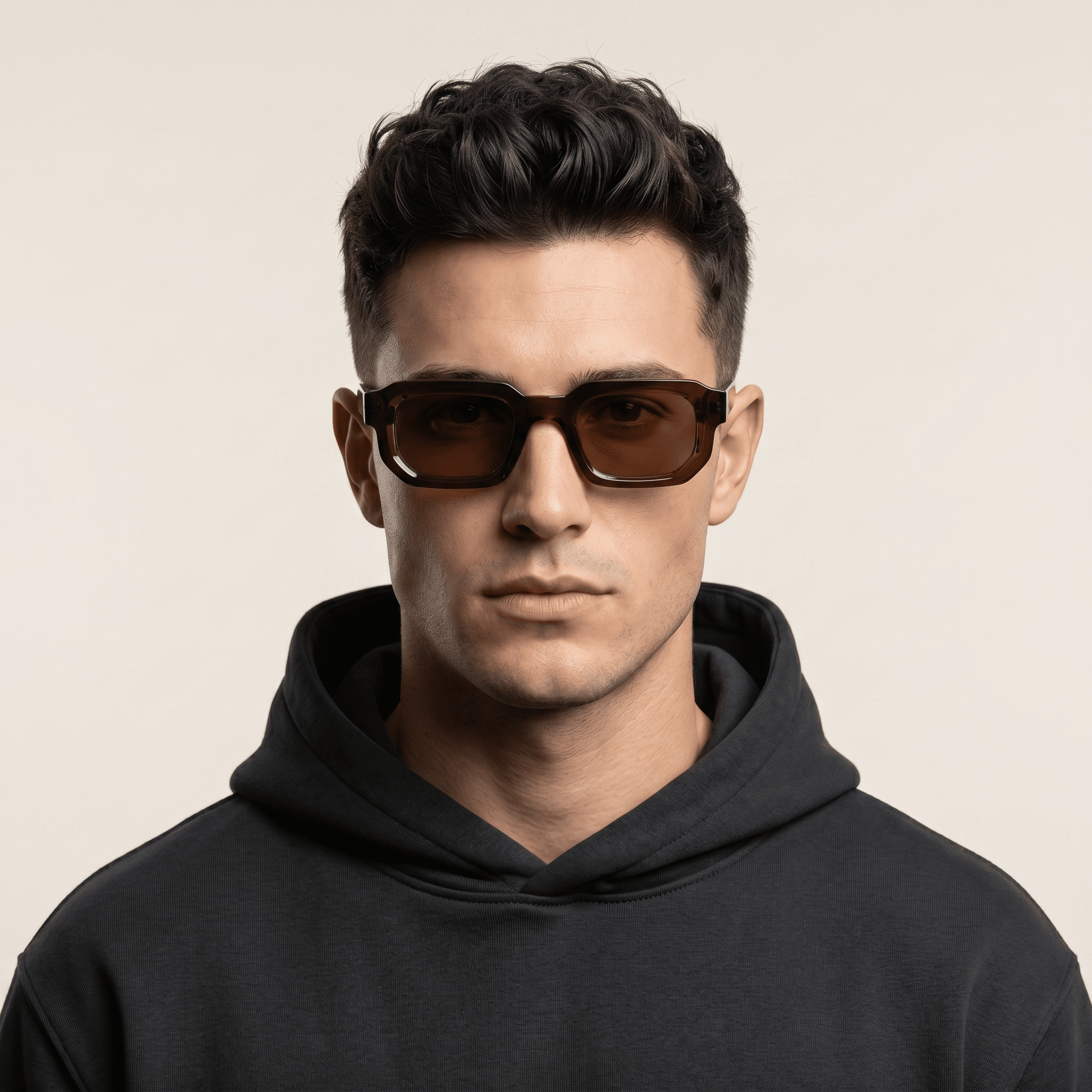 Brown Rectangle Sunglasses for Men