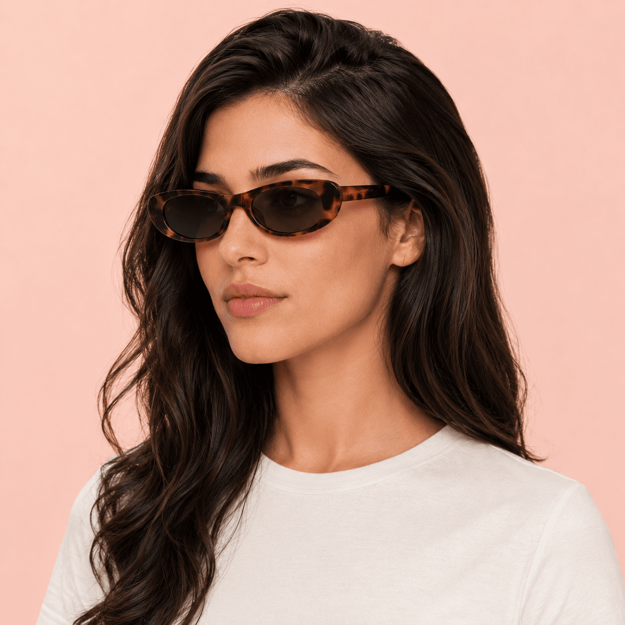 Brown Oval Sunglasses for Women