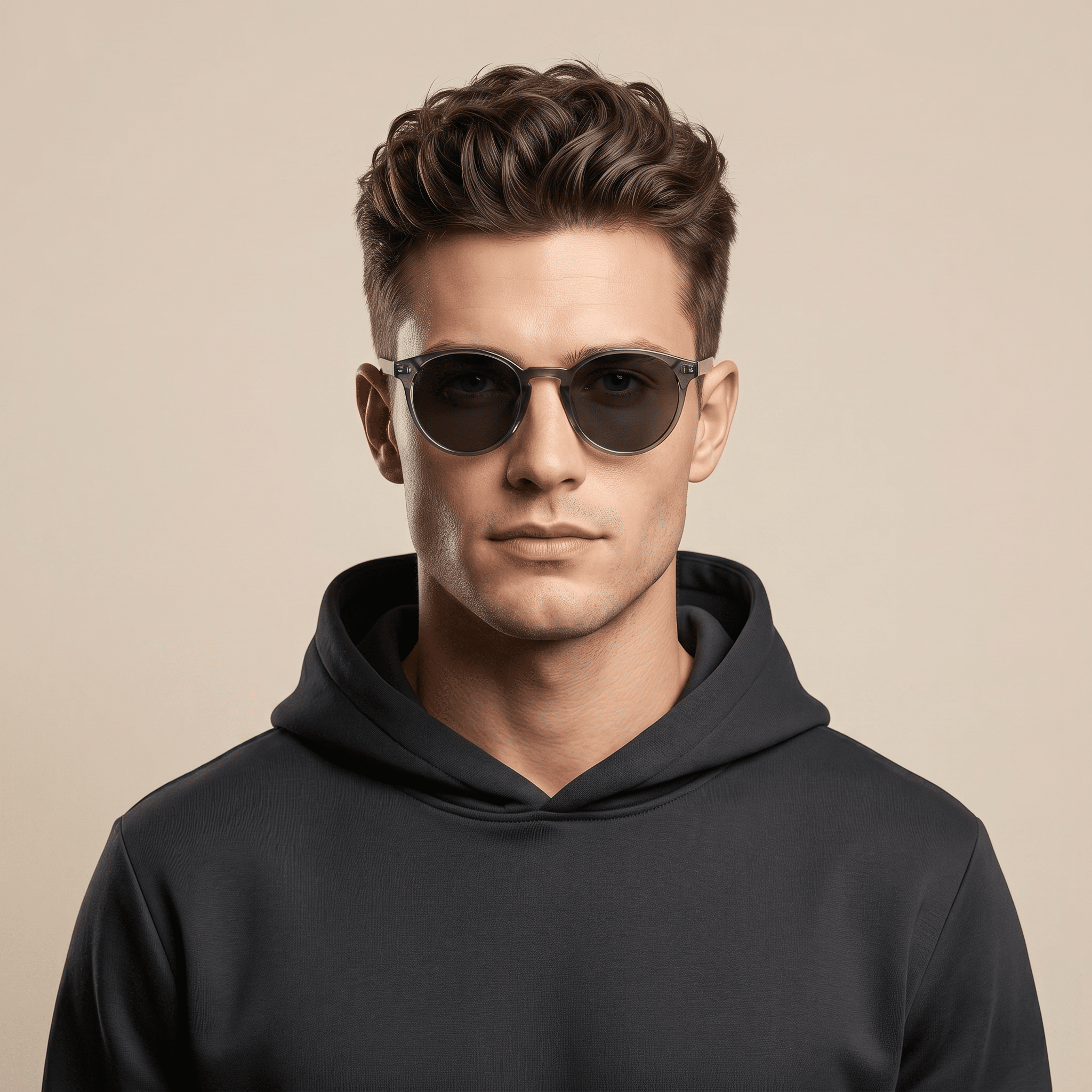 Grey Round Sunglasses for Men