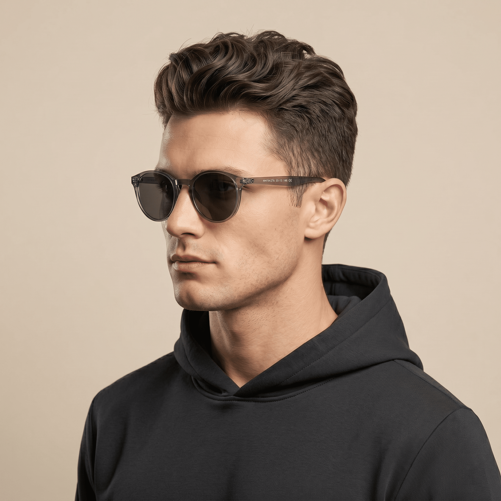 Grey Round Sunglasses for Men