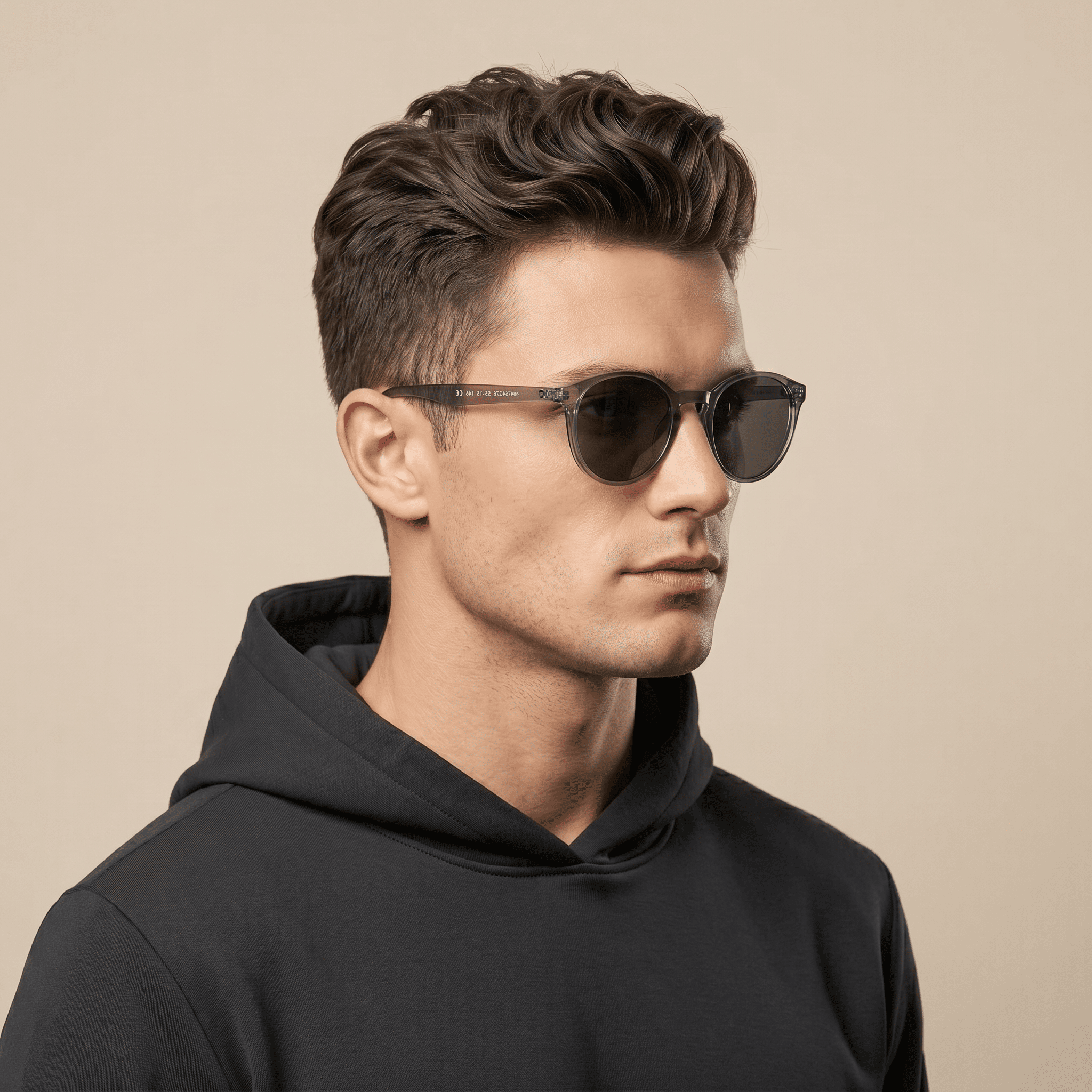 Grey Round Sunglasses for Men