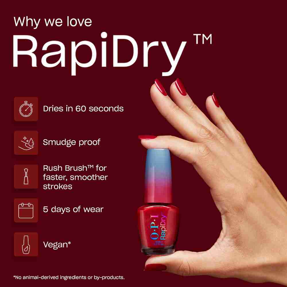 RapiDry Quick-Dry Nail Polish • Red-y in Snow Time