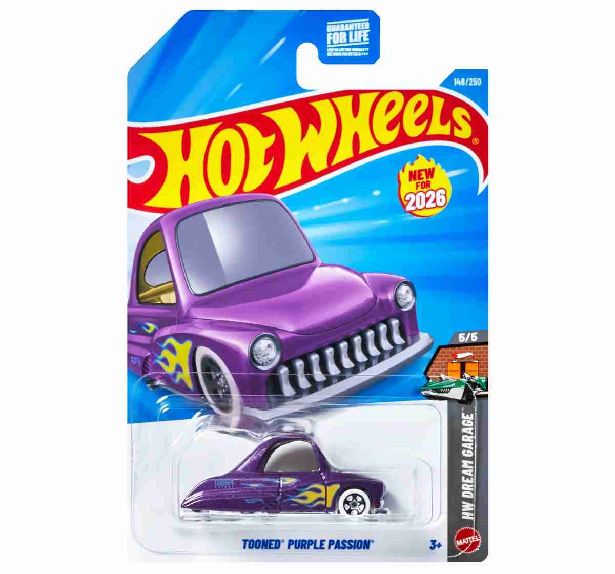 Hot Wheels 紫色 ミニカー WHELT Hot Wheels 1:64 Diecast Tooned Purple Passion Car for Kids 3Y+