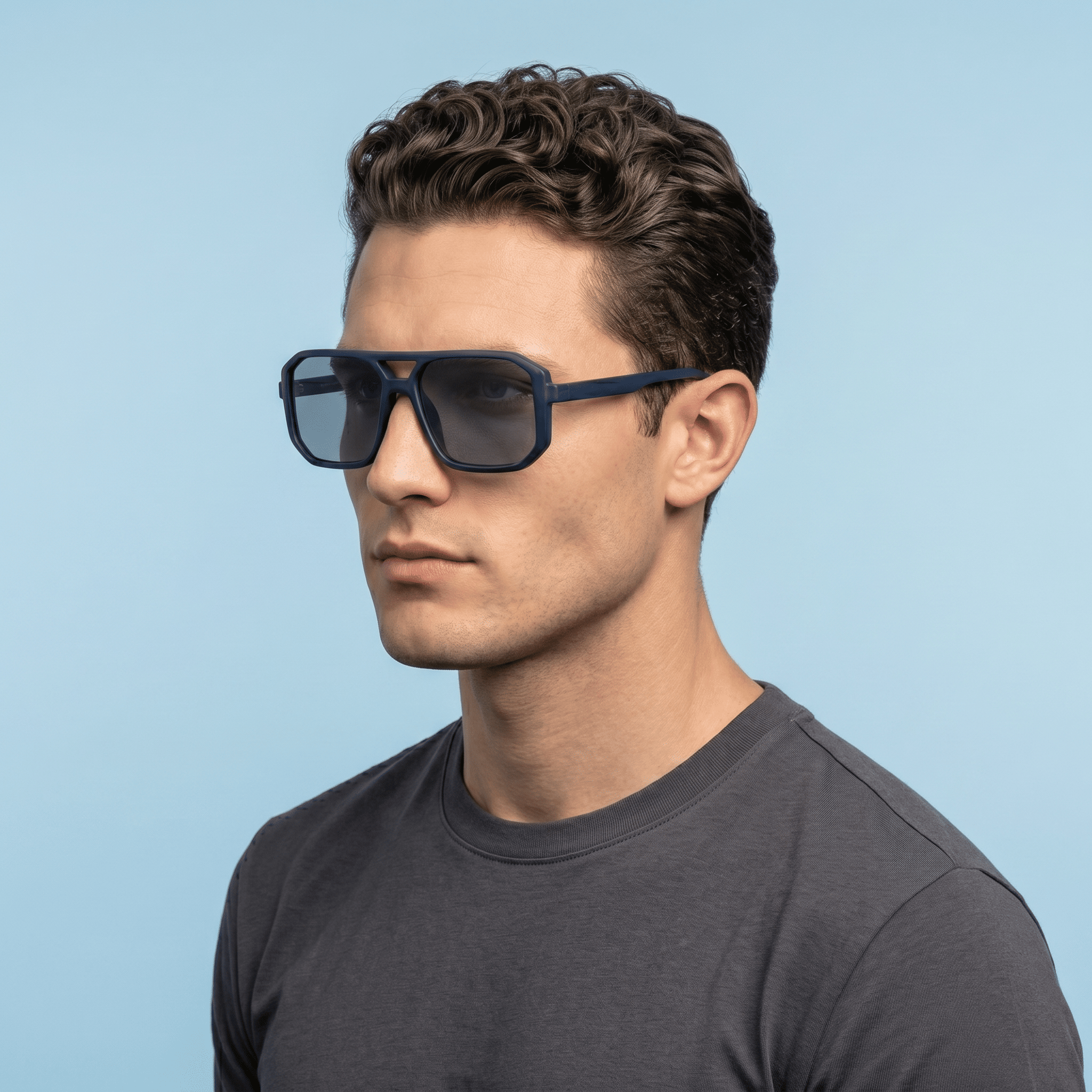 Blue Square Sunglasses for Men