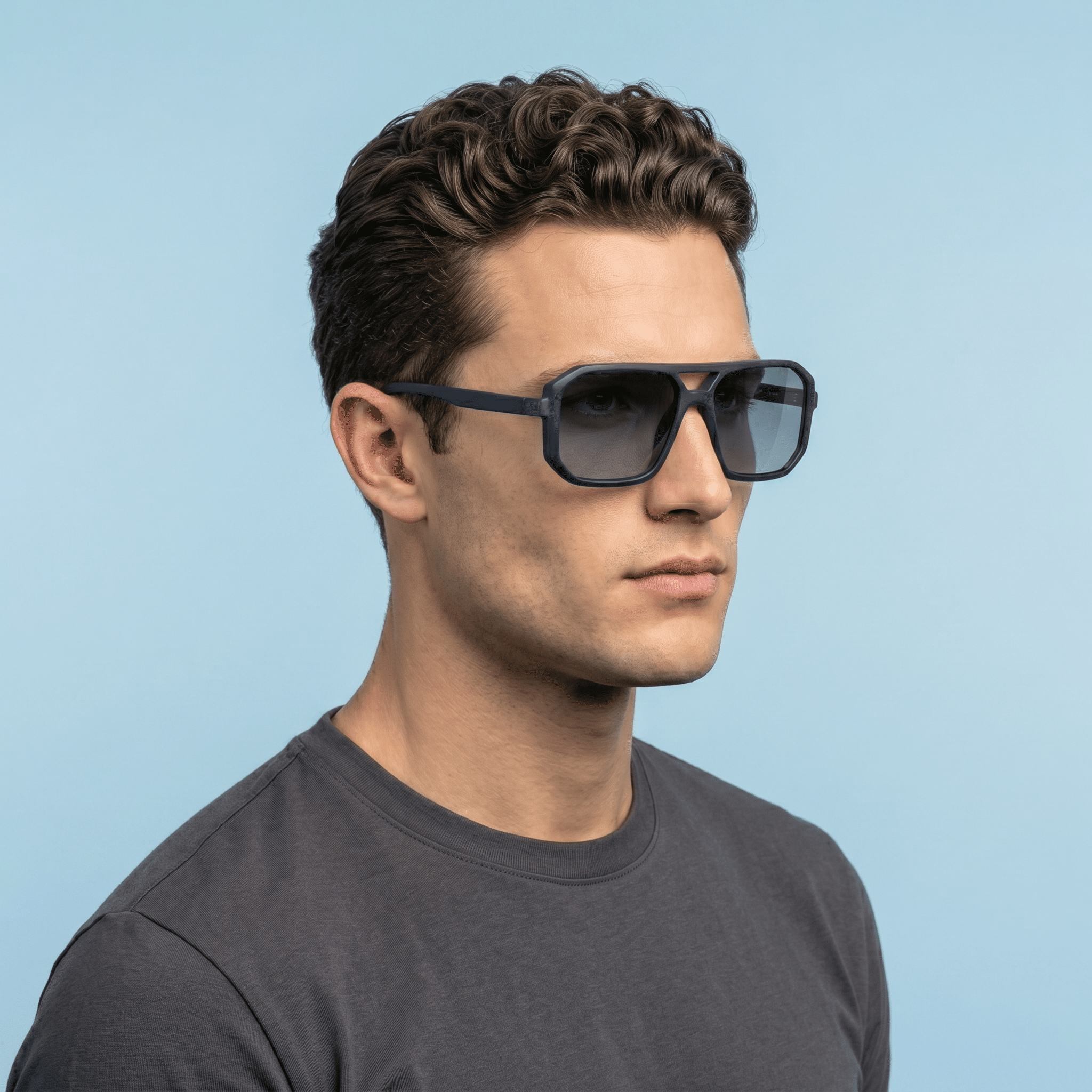 Blue Square Sunglasses for Men