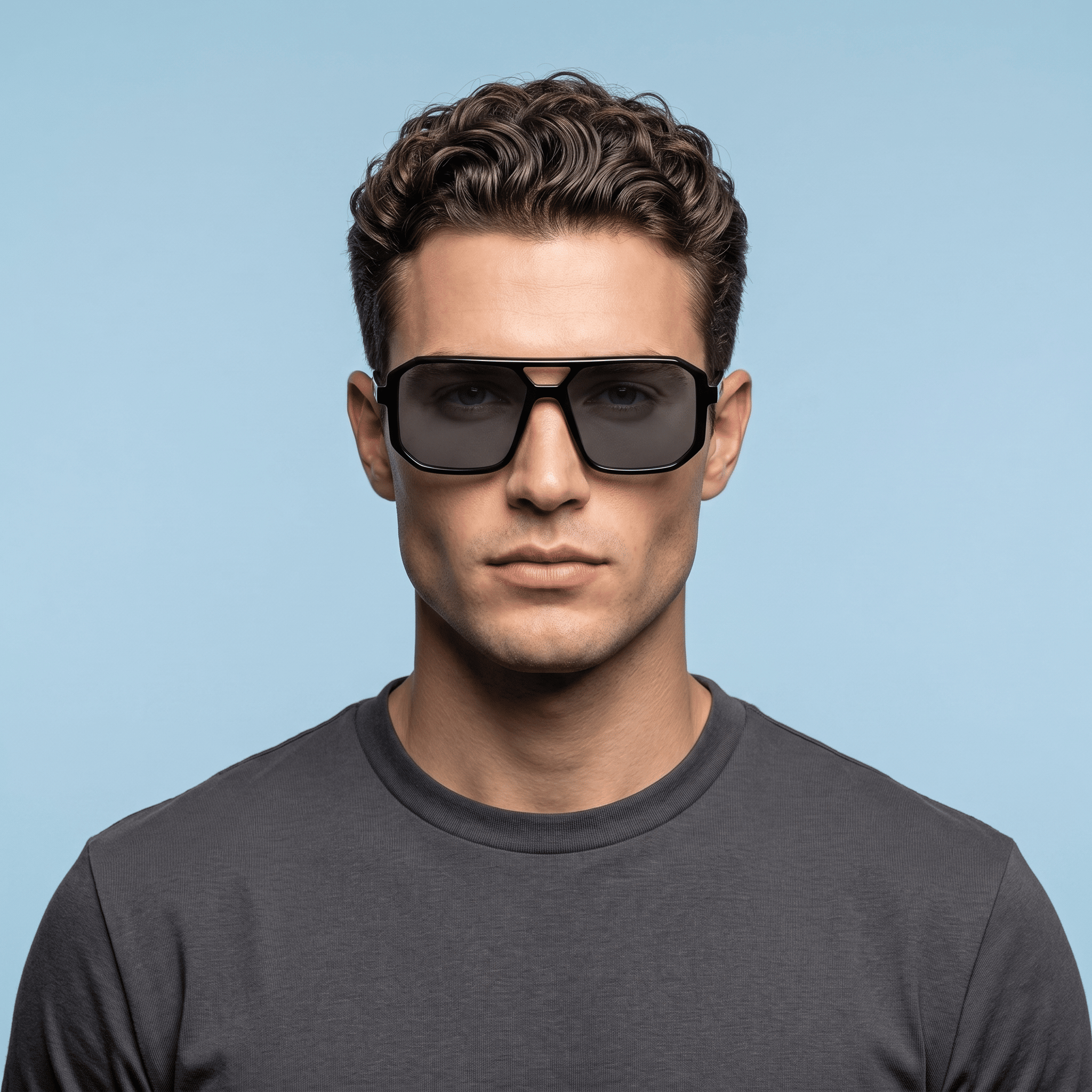 Black Aviator Sunglasses for Men