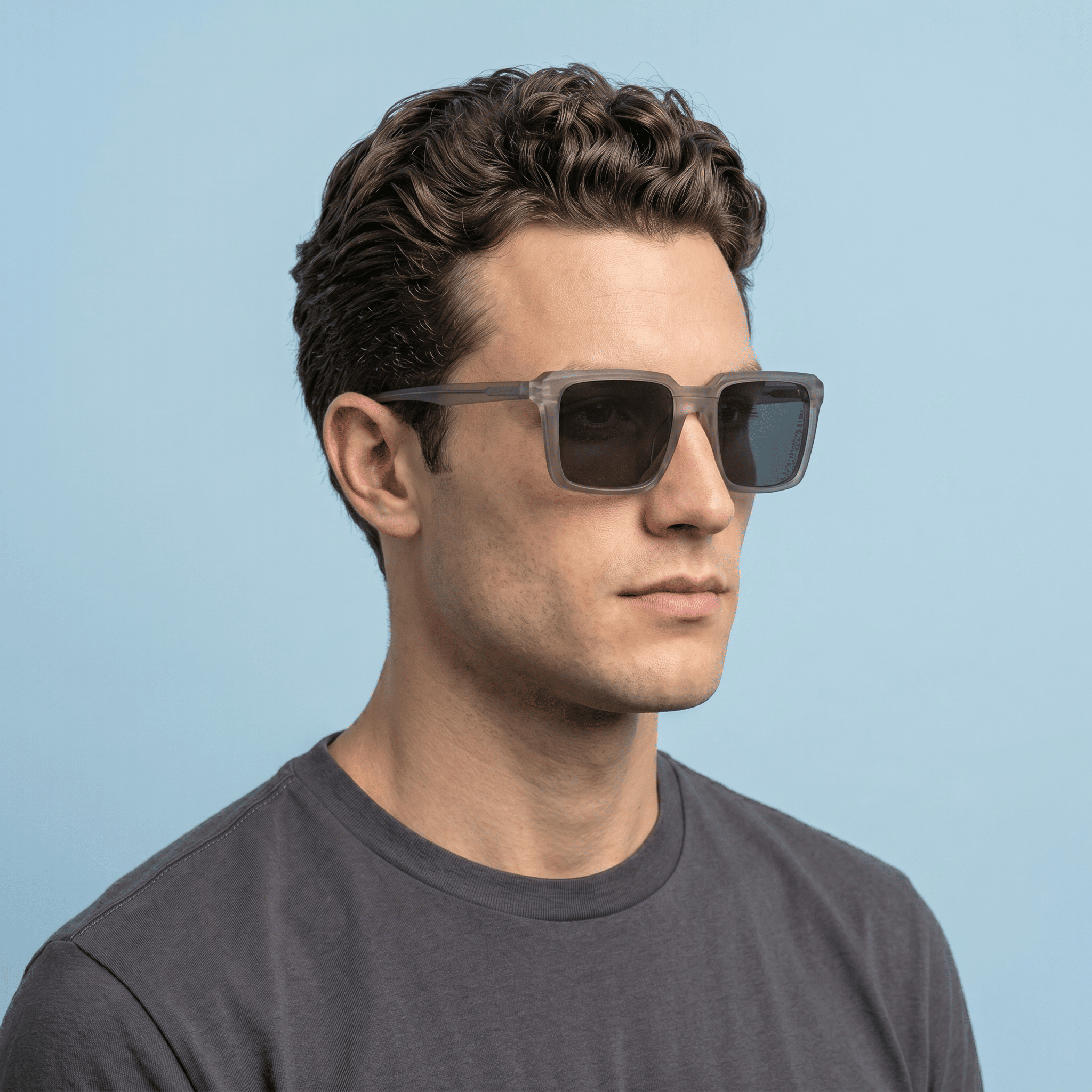 Grey Square Sunglasses for Men