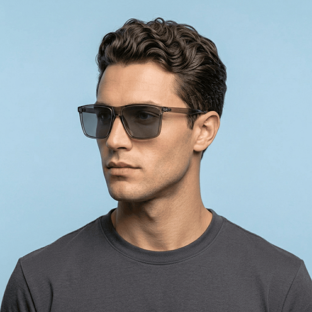 Green Rectangle Sunglasses for Men