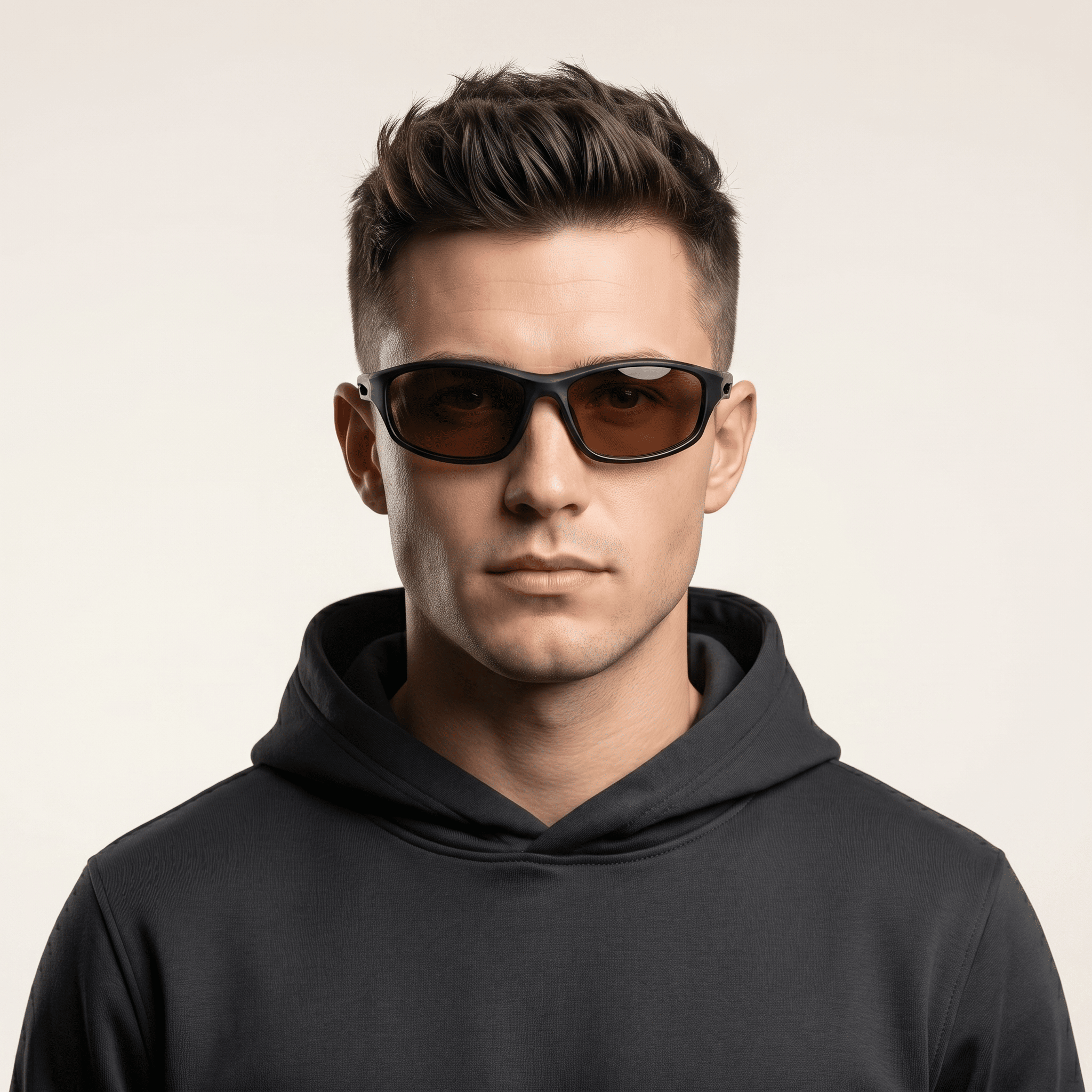 Black Rectangle Sunglasses for Men