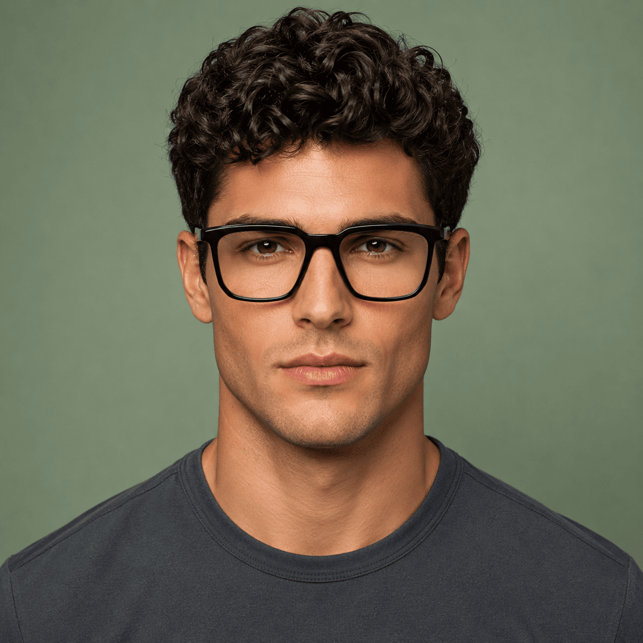 Black Round Computer Glasses for Men