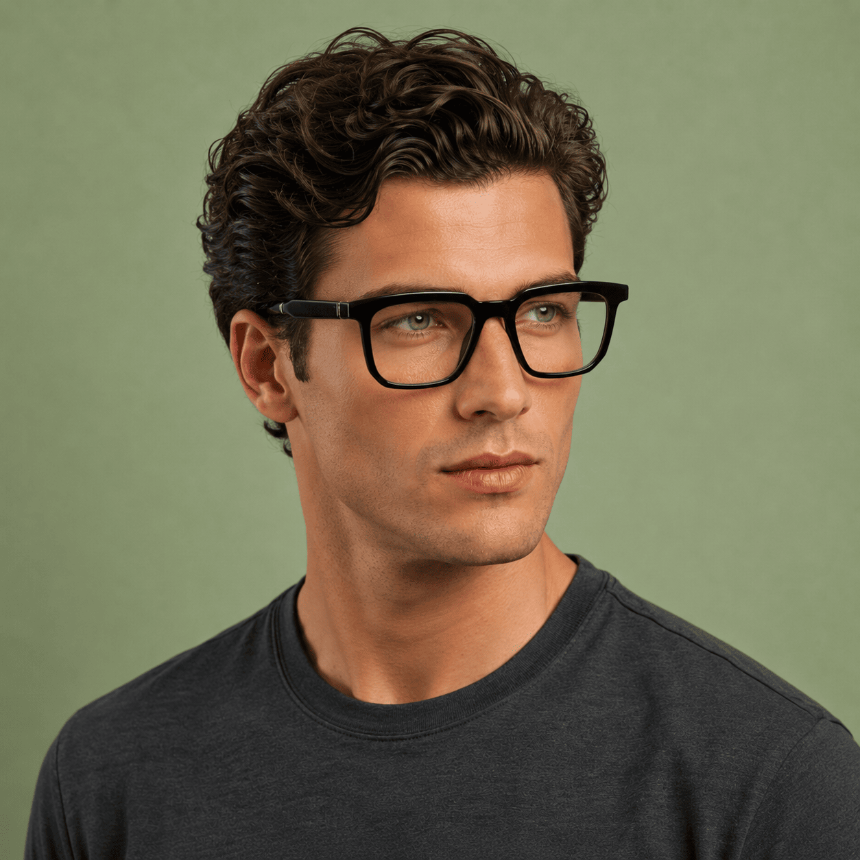 Black Round Computer Glasses for Men