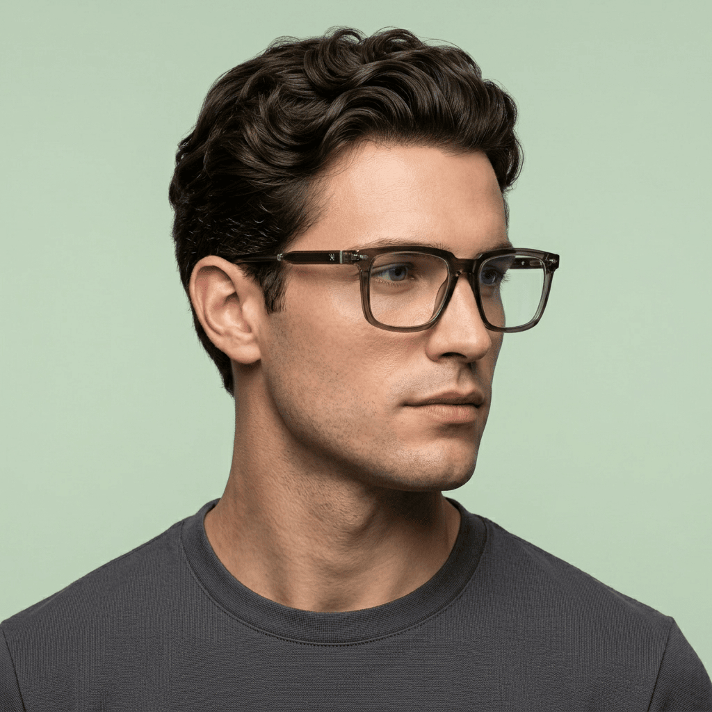 Green Square Computer Glasses for Men