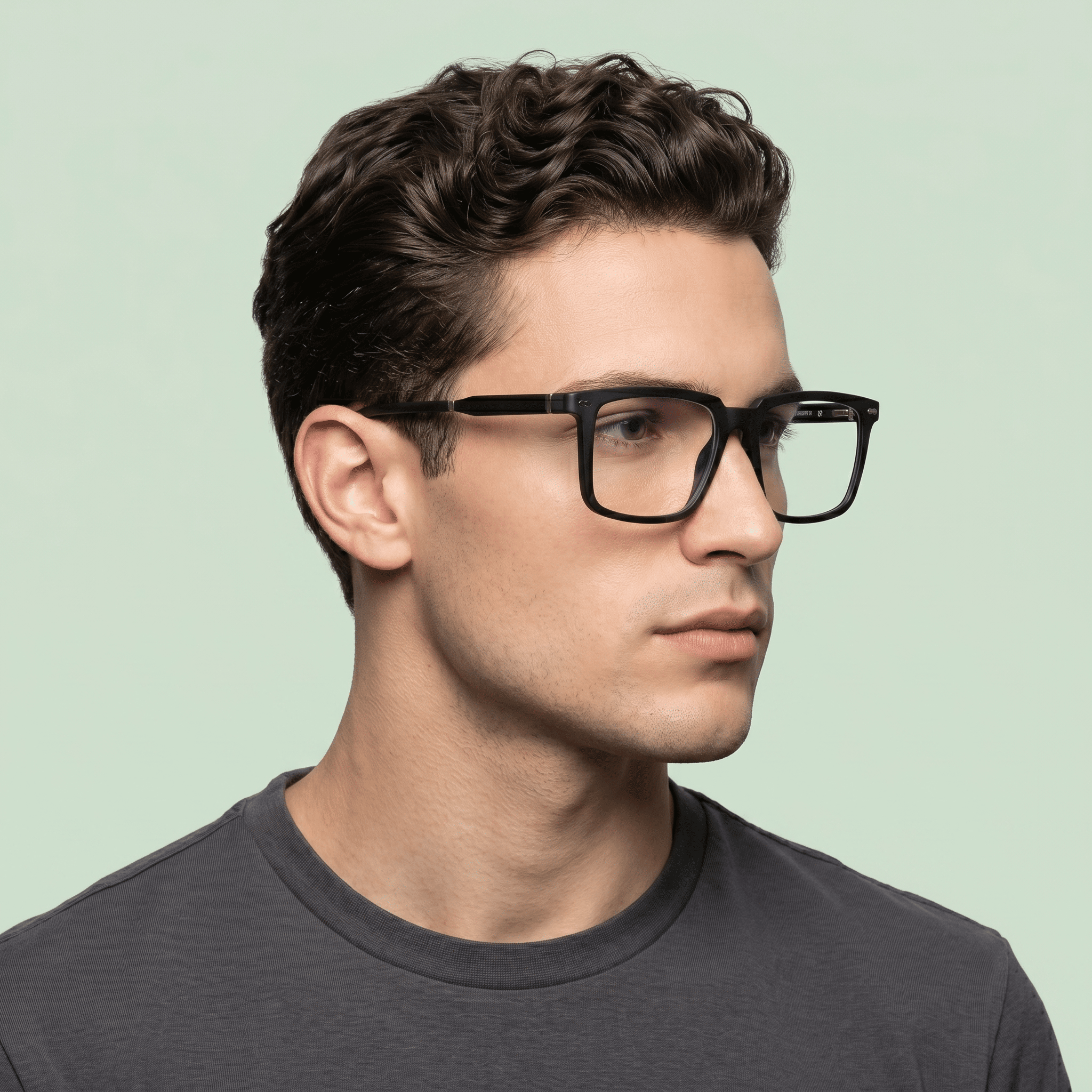 Black Square Computer Glasses for Men