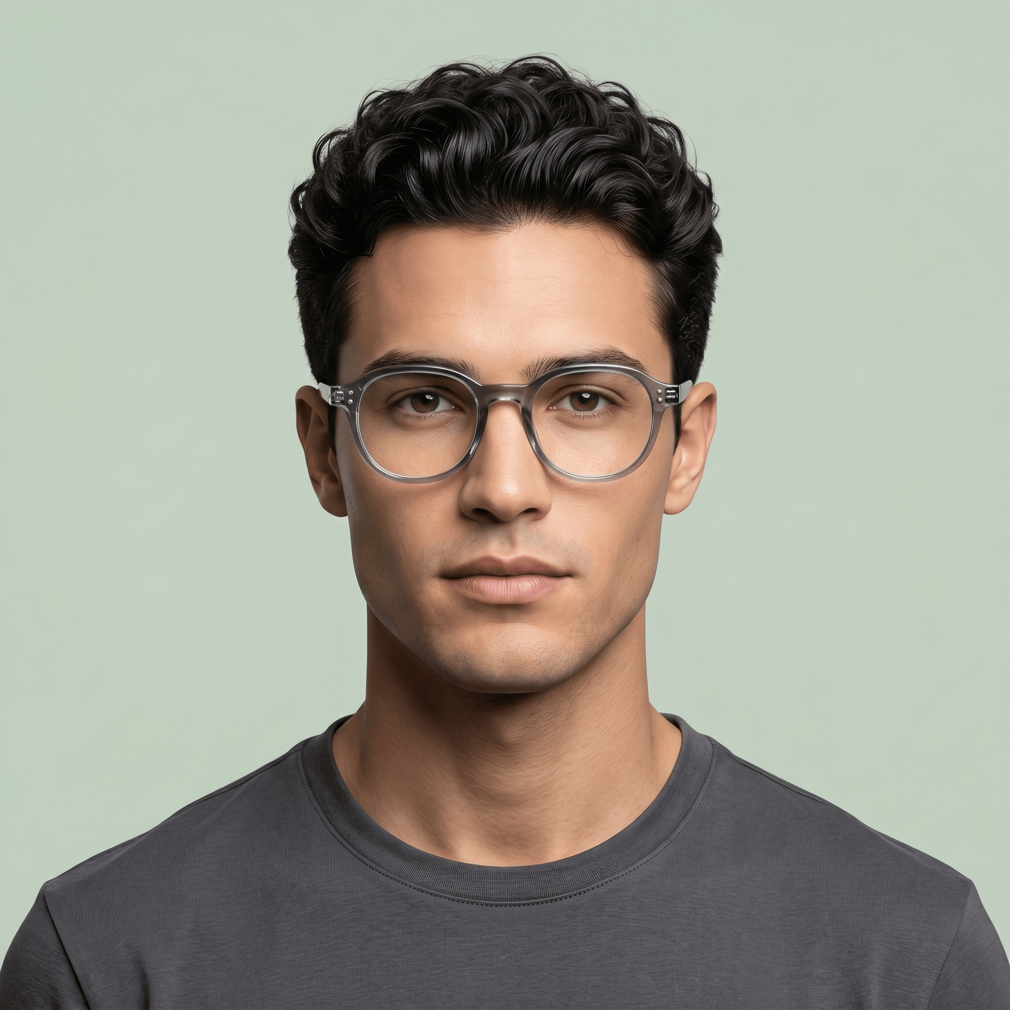 Grey Round Computer Glasses for Unisex