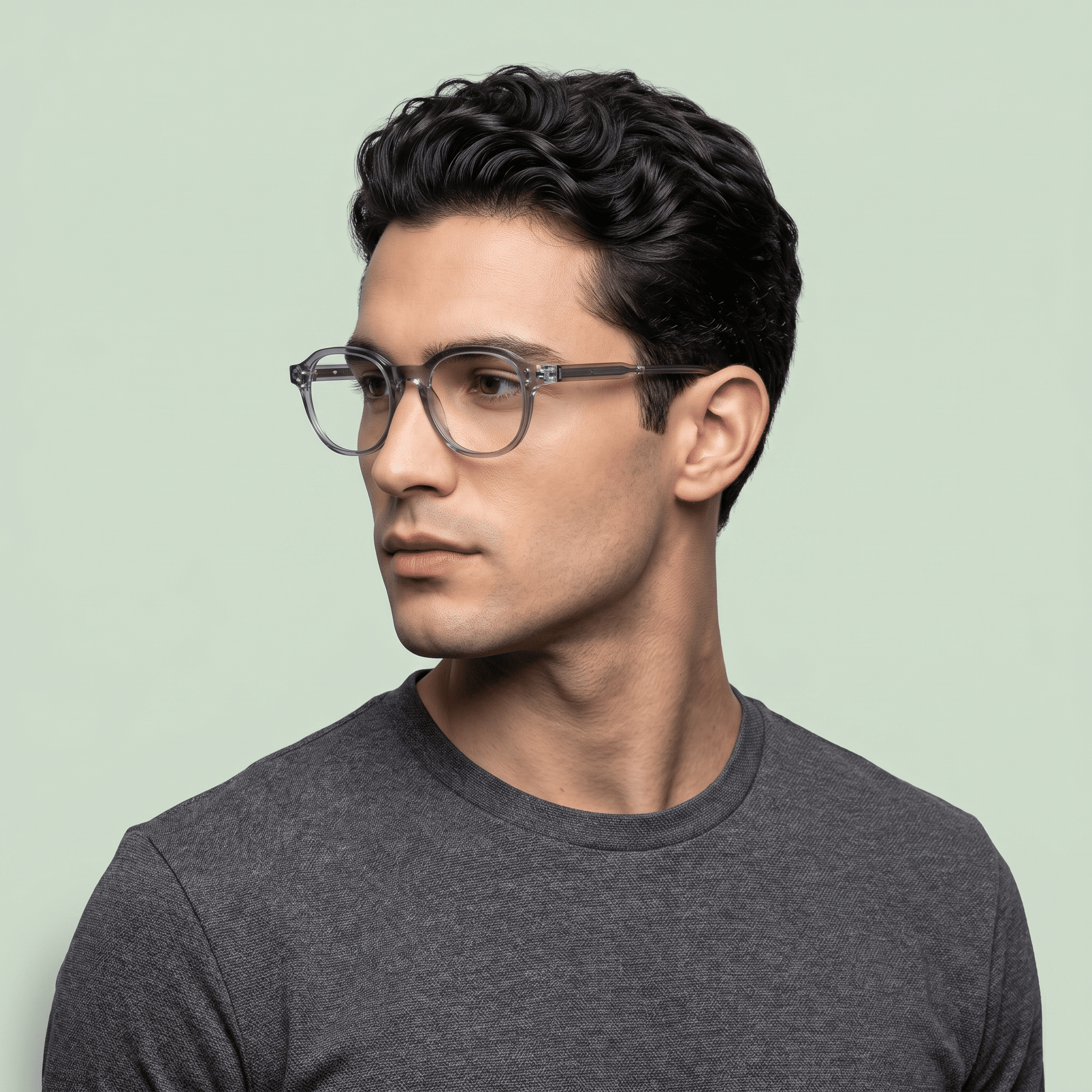 Grey Round Computer Glasses for Unisex