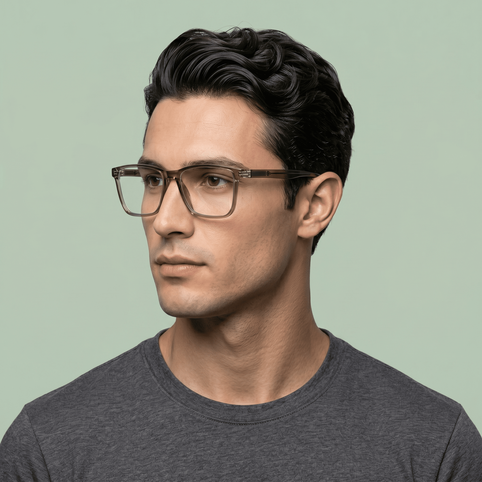 Green Rectangle Computer Glasses for Men