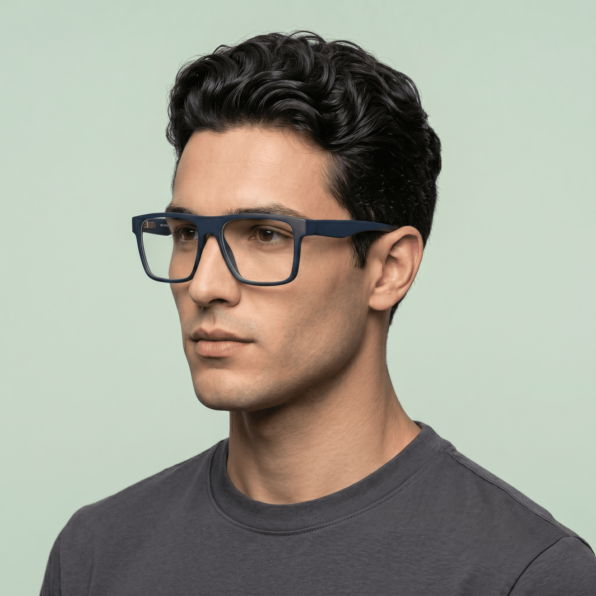 Blue Rectangle Computer Glasses for Men
