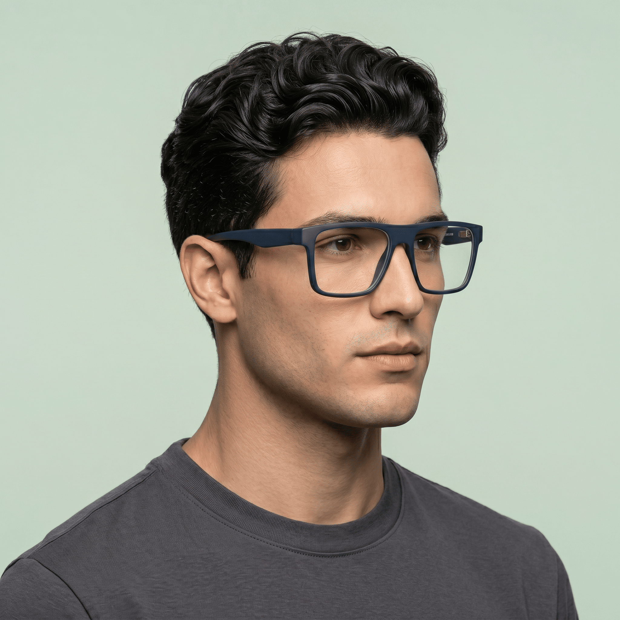 Blue Rectangle Computer Glasses for Men