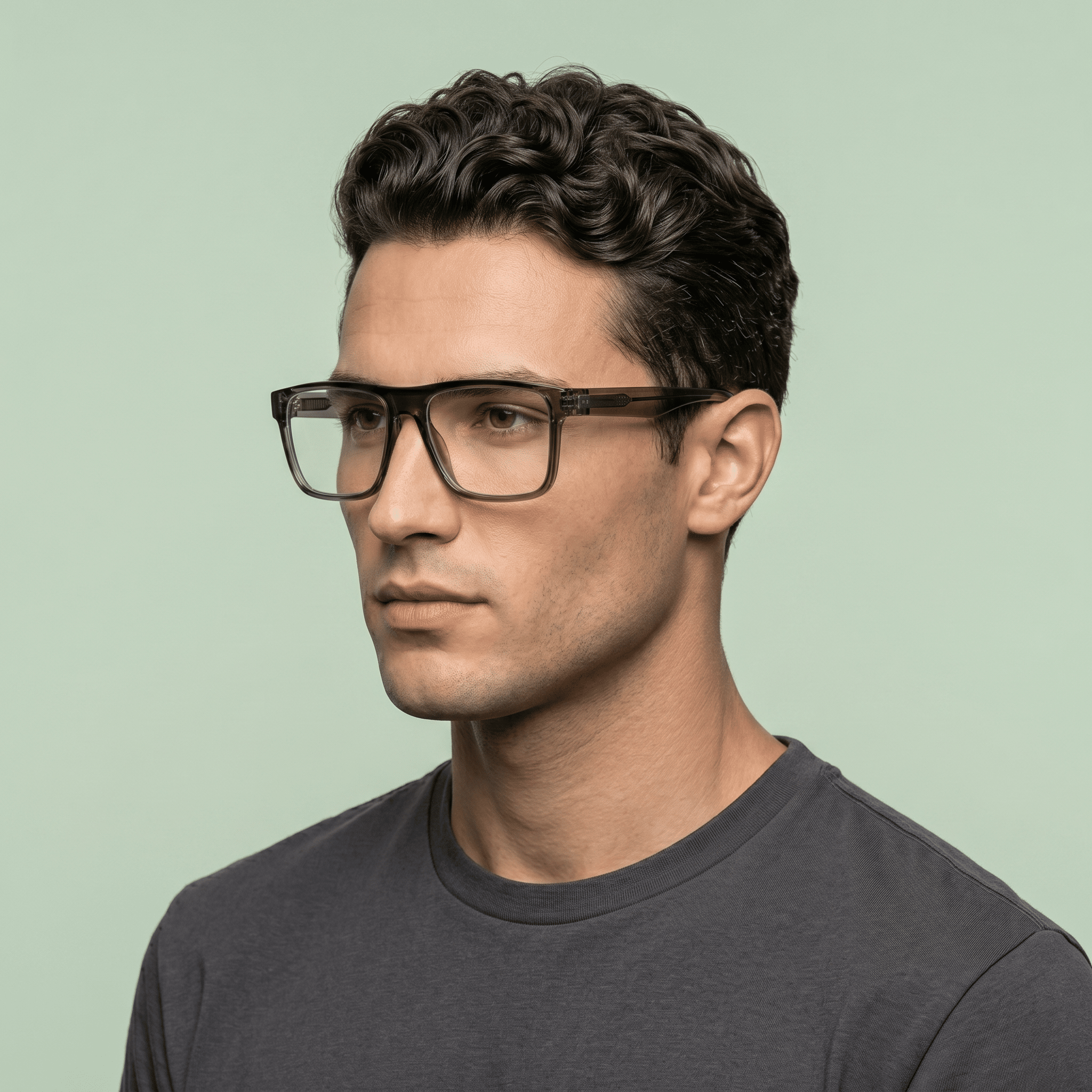 Green Rectangle Computer Glasses for Men
