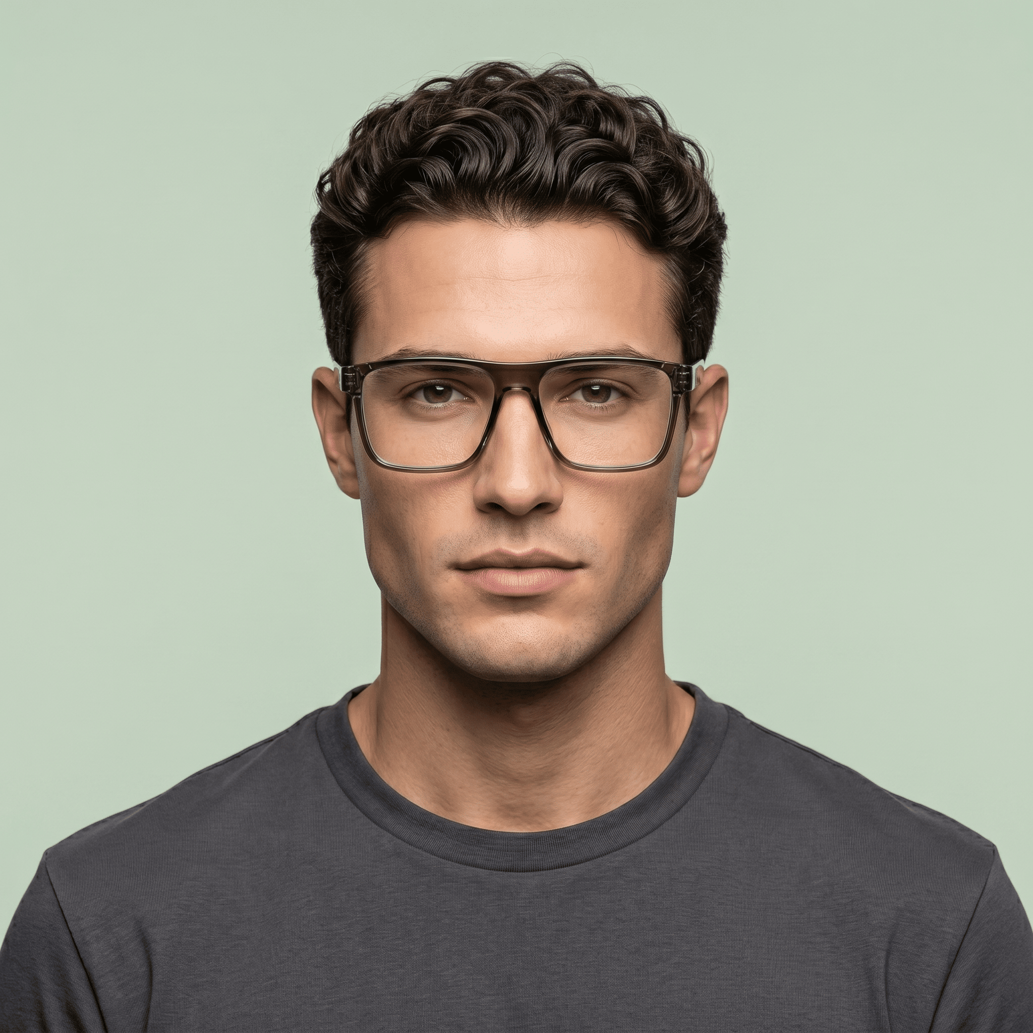 Green Rectangle Computer Glasses for Men