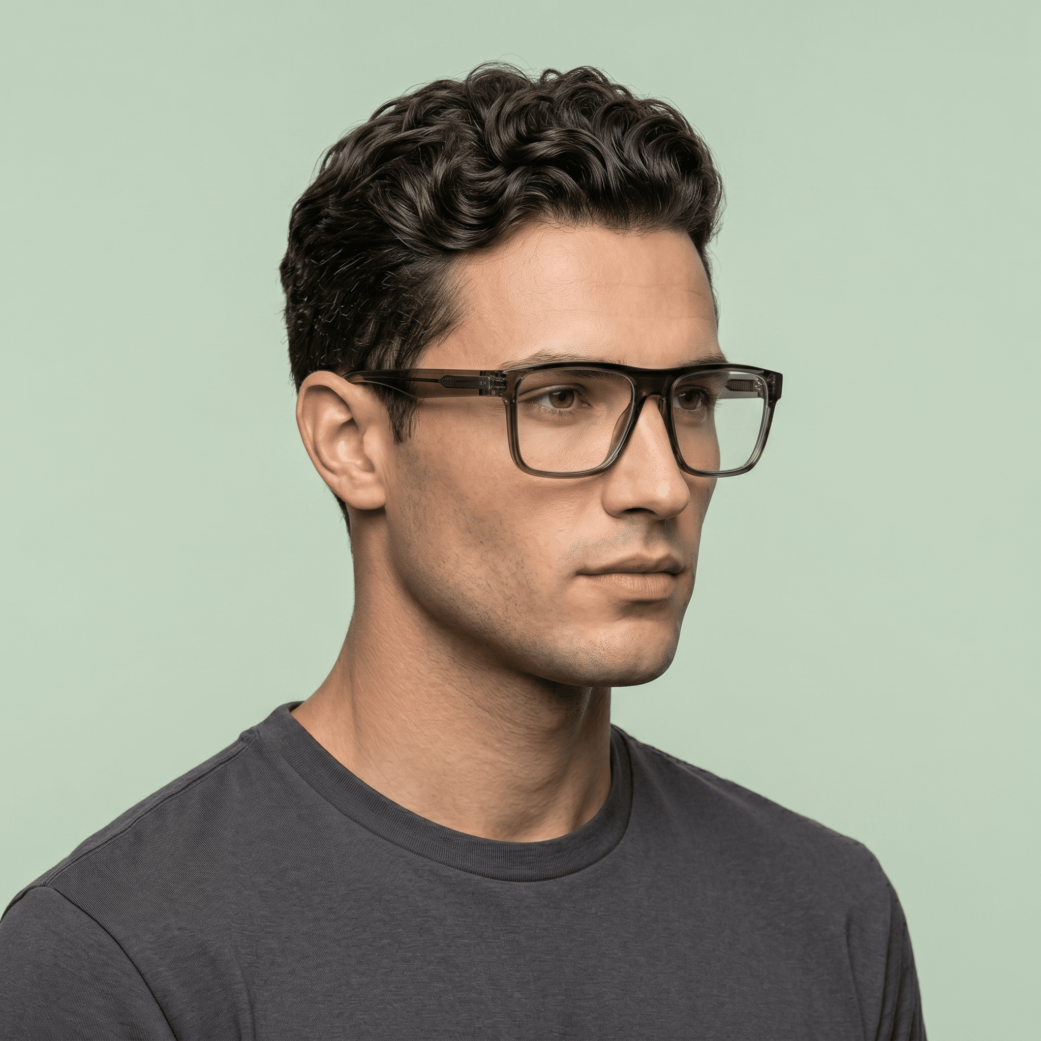 Green Rectangle Computer Glasses for Men