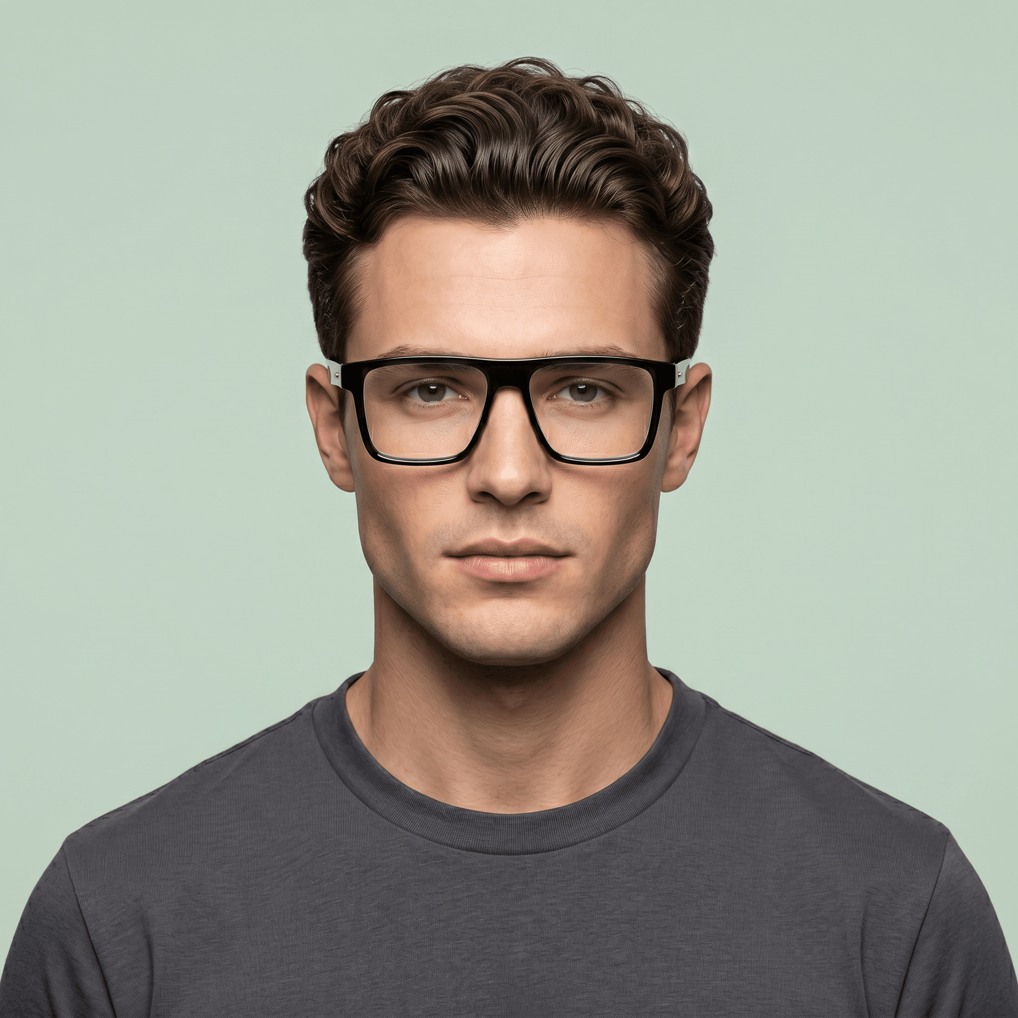 Black Rectangle Computer Glasses for Men