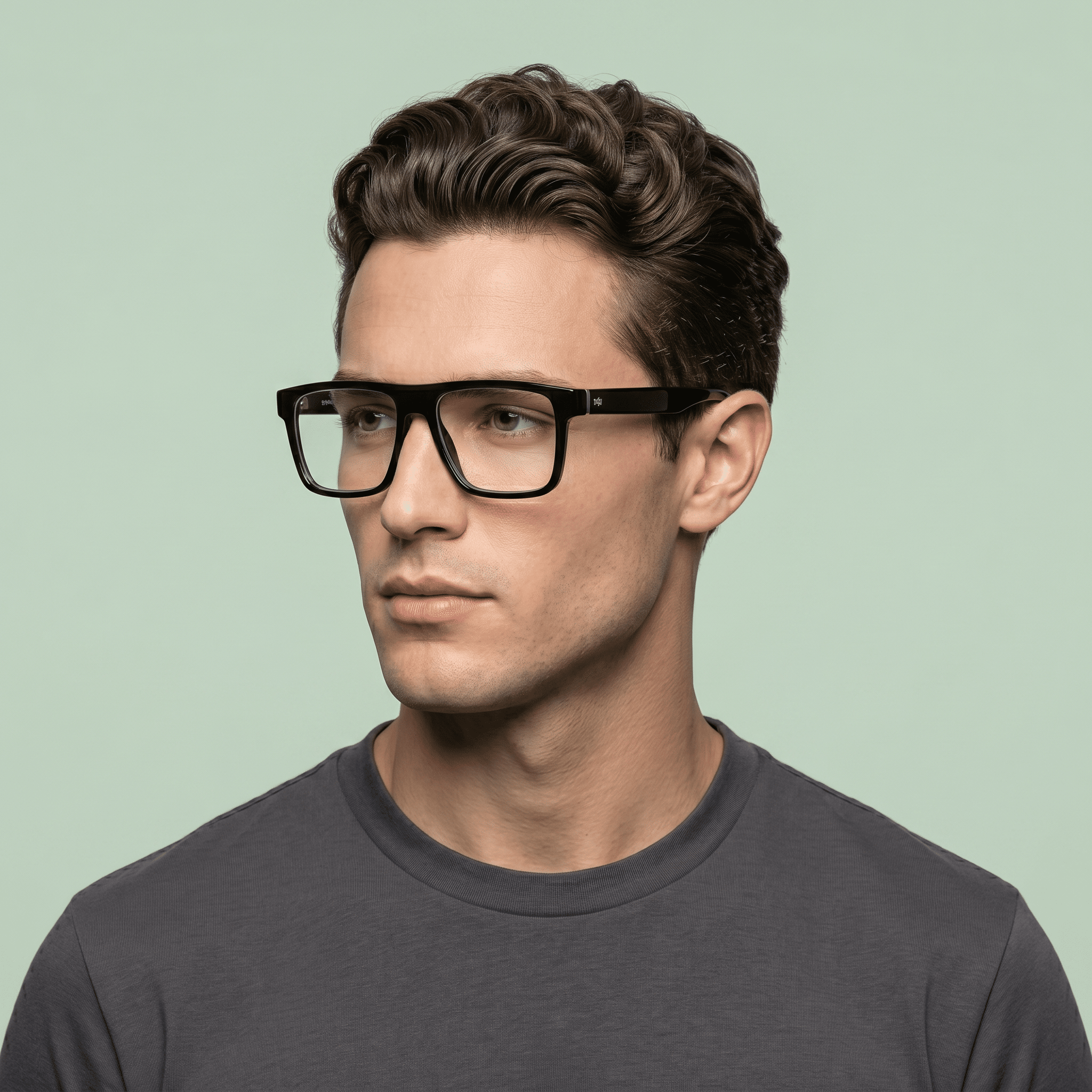 Black Rectangle Computer Glasses for Men