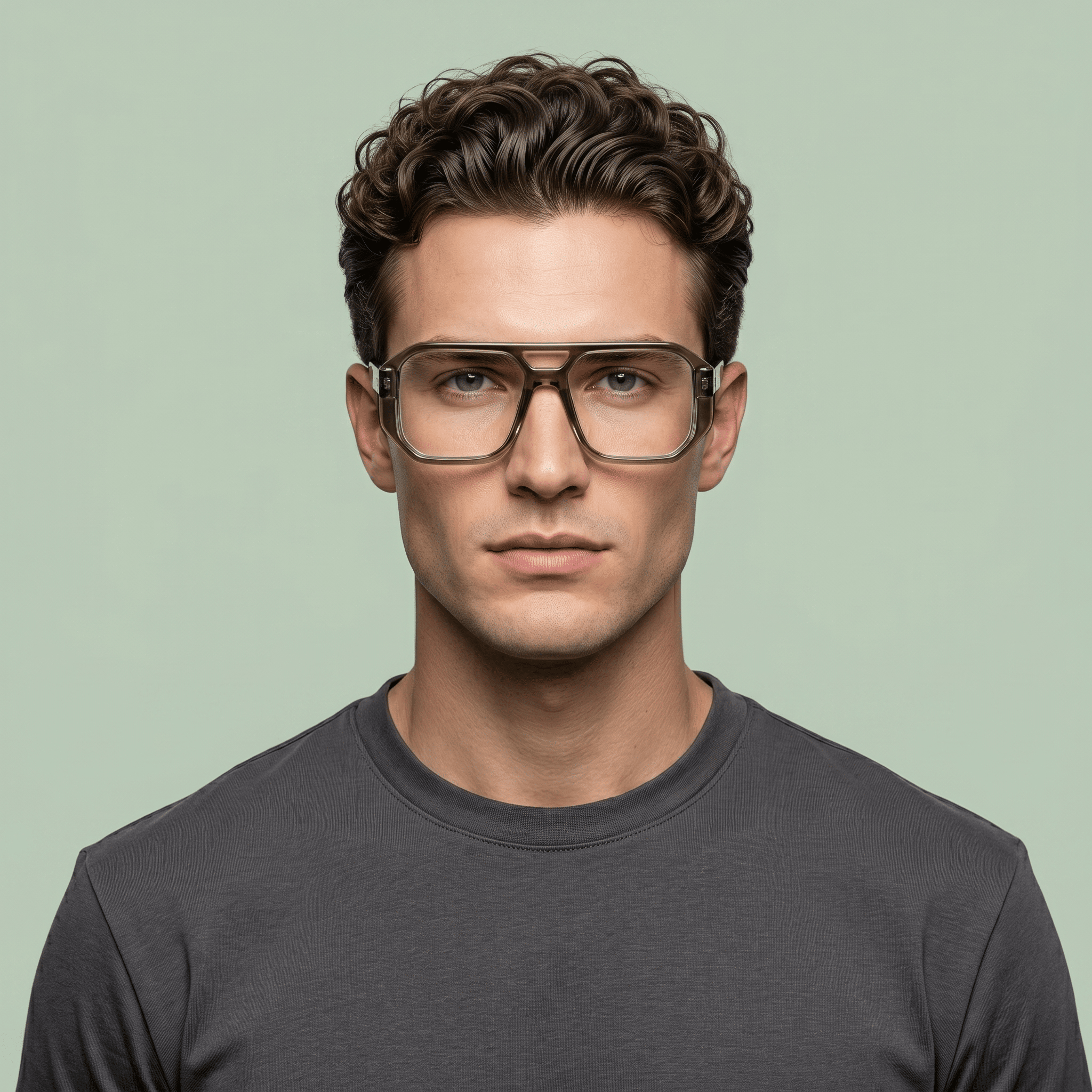 Green Rectangle Computer Glasses for Men