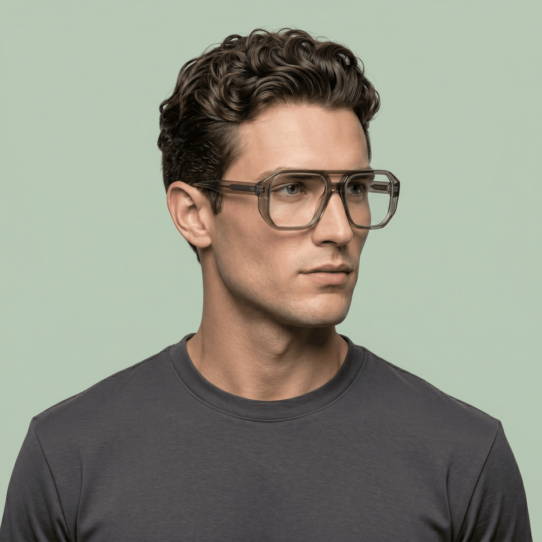 Green Rectangle Computer Glasses for Men