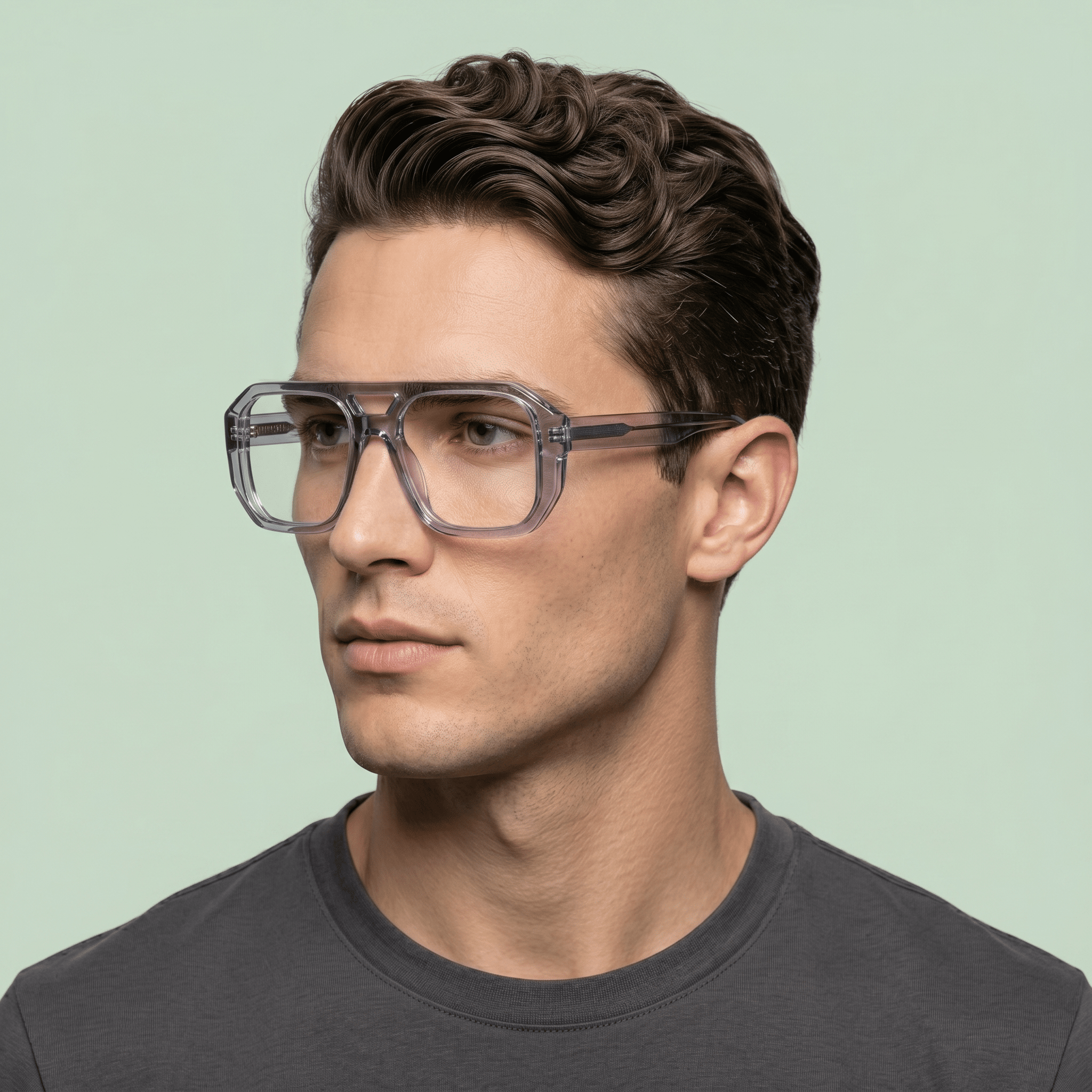 Grey Rectangle Computer Glasses for Men