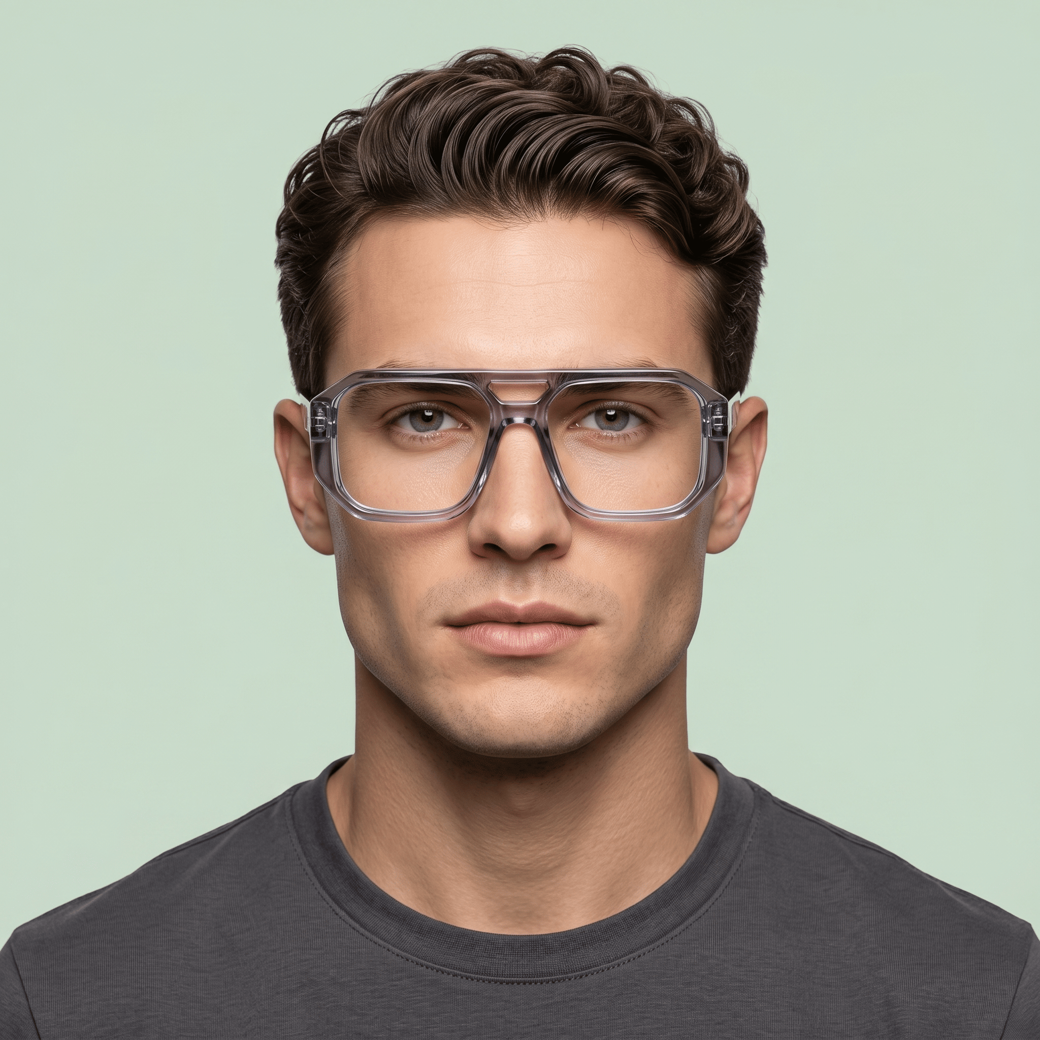 Grey Rectangle Computer Glasses for Men
