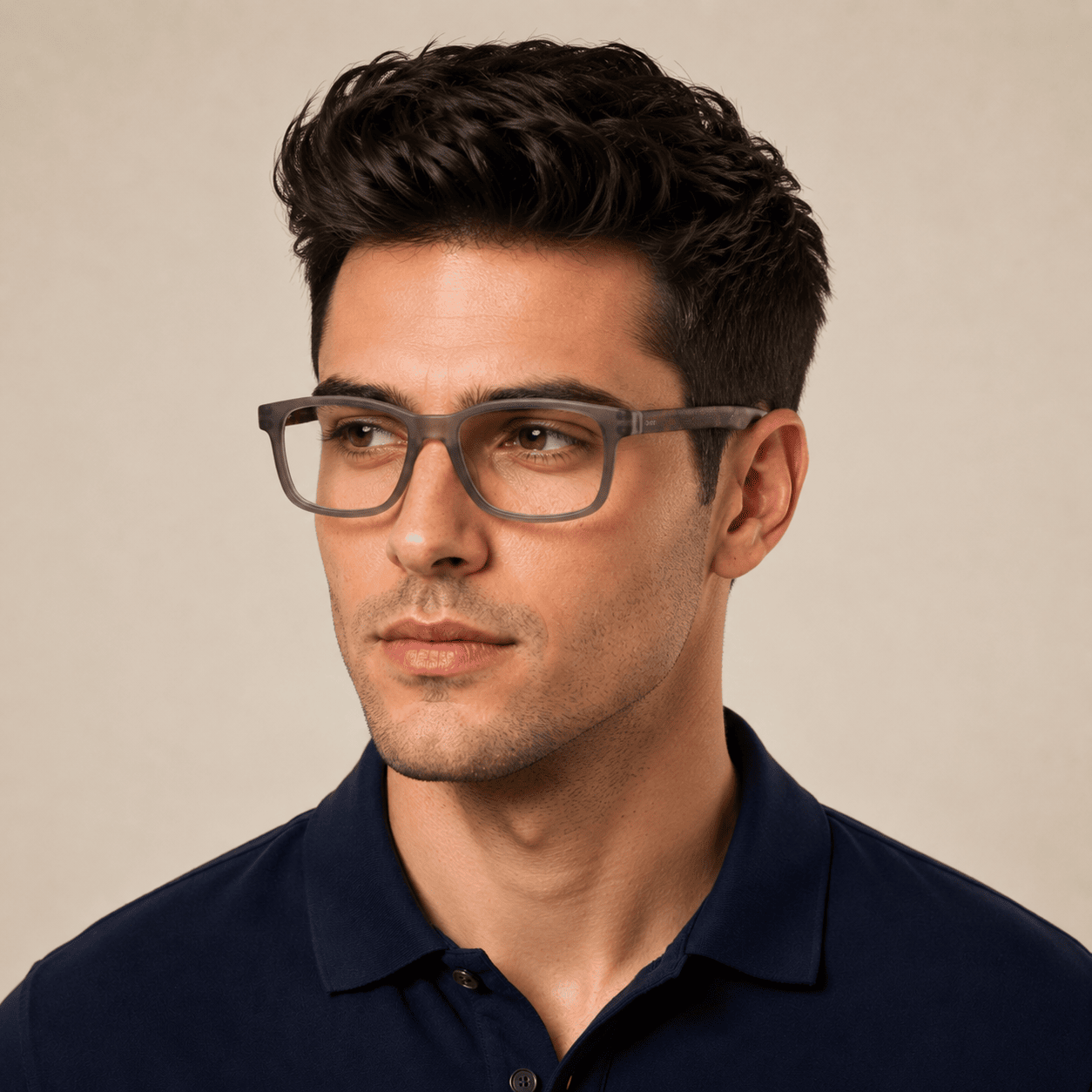 Grey Rectangle Reading Glasses for Unisex