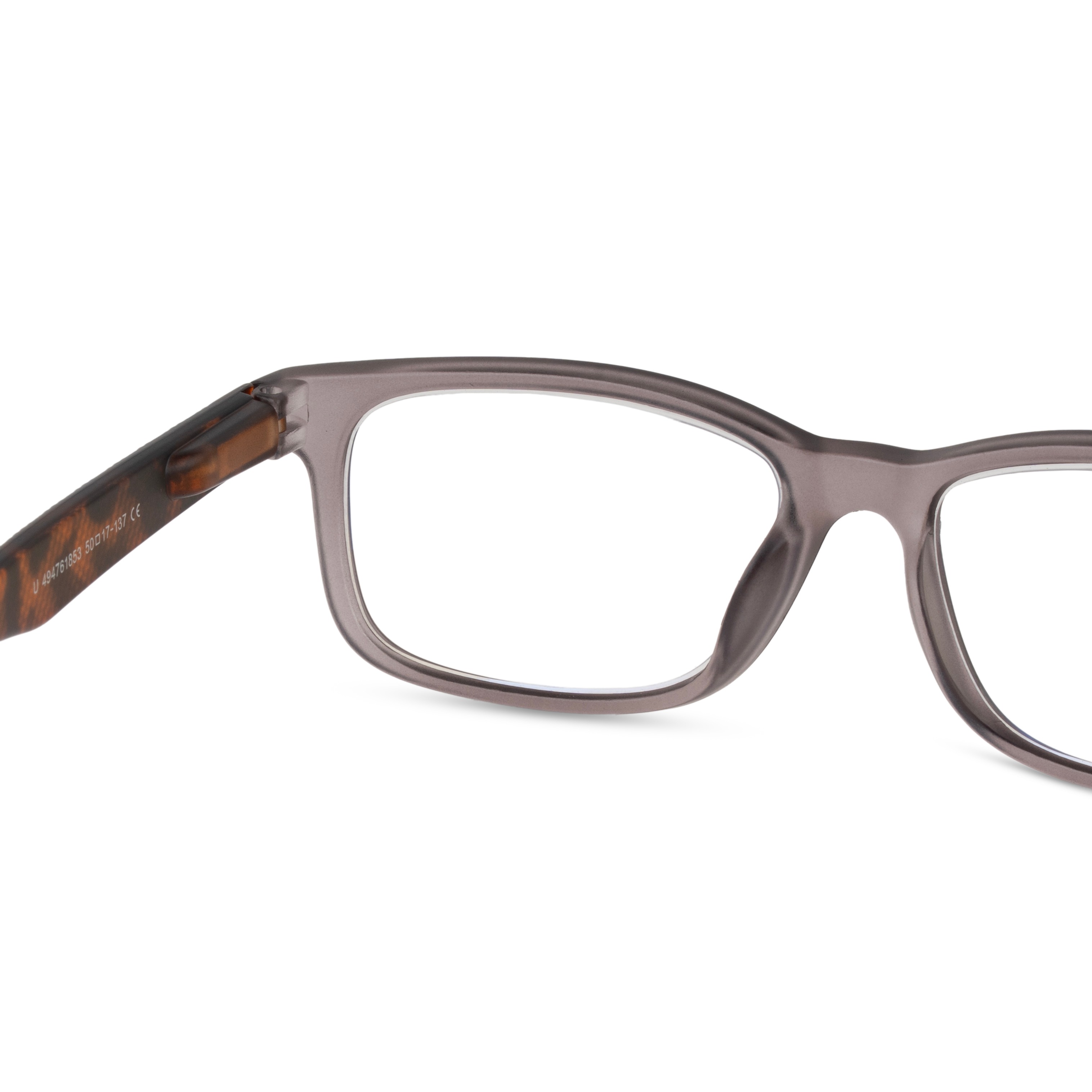 Grey Rectangle Reading Glasses for Unisex