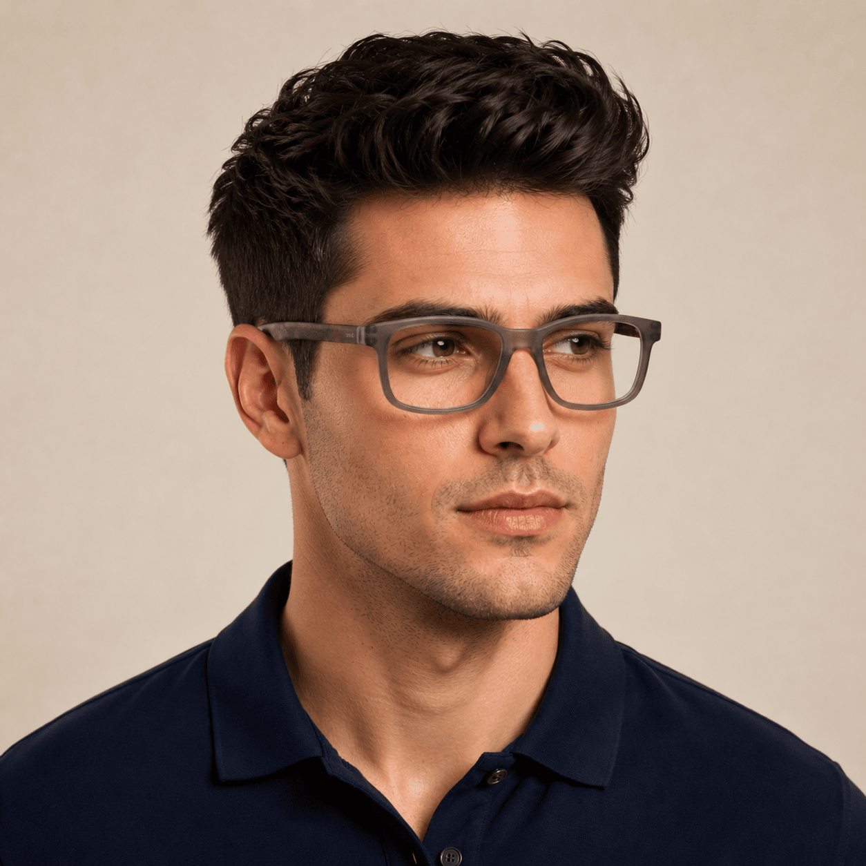 Grey Rectangle Reading Glasses for Unisex