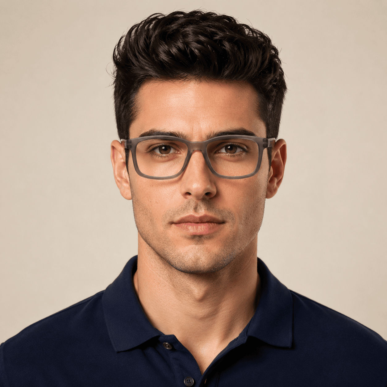 Grey Rectangle Reading Glasses for Unisex