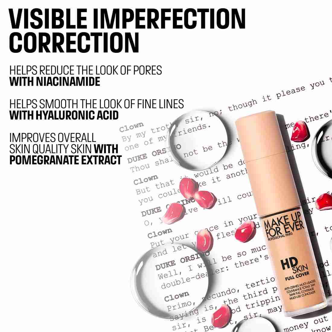 HD Skin Full Cover Multi Use Concealer with Niacinamide & Hyaluronic Acid • 1N10