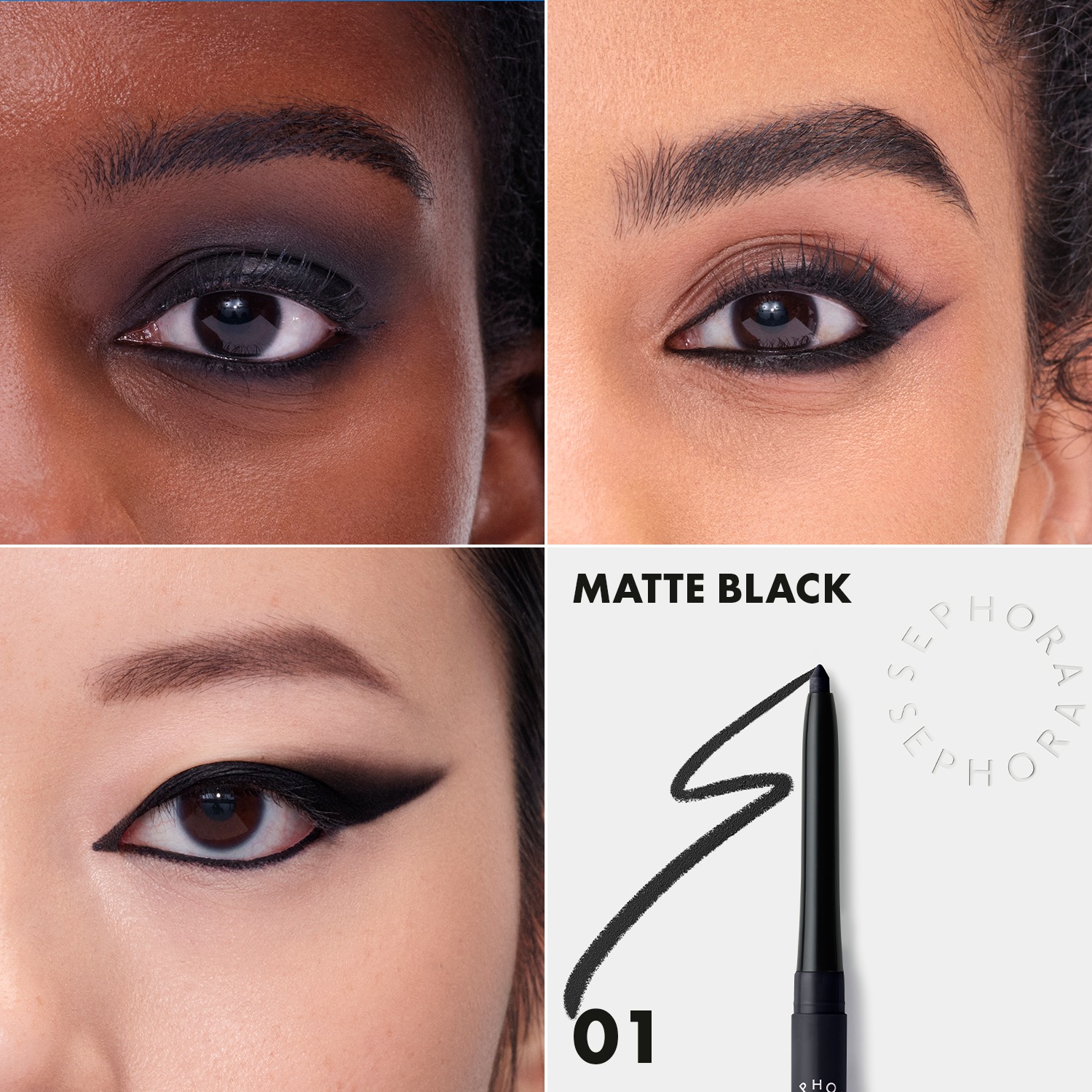 New 12H Colorful Retractable Eyeliner • 01 Matte Black