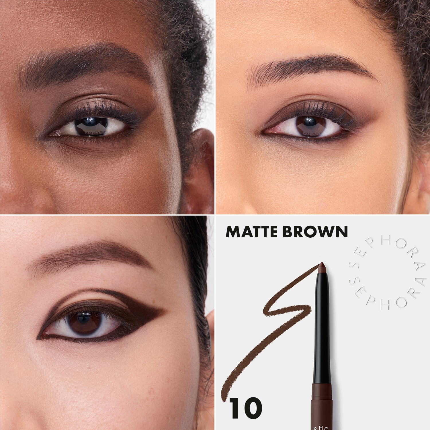 New 12H Colorful Retractable Eyeliner • 10 Matte Brown
