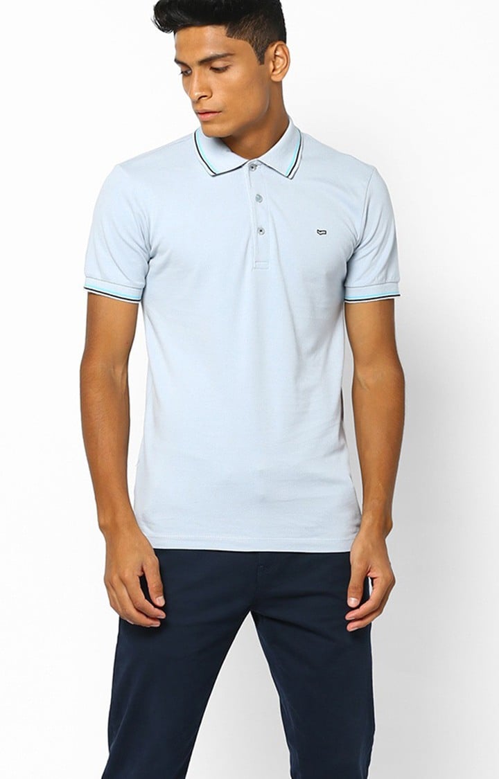 GAS | Men's Ralph/s 3 solid blue polo t-shirt