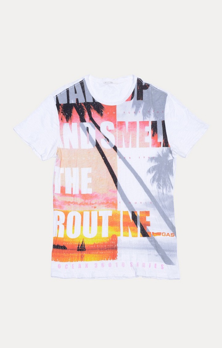GAS | White Printed T-Shirt