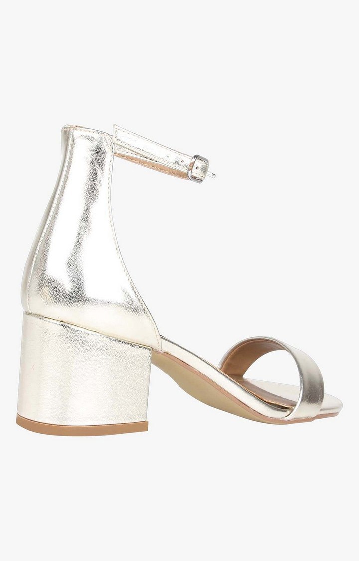 Irenee Gold Heel Sandals