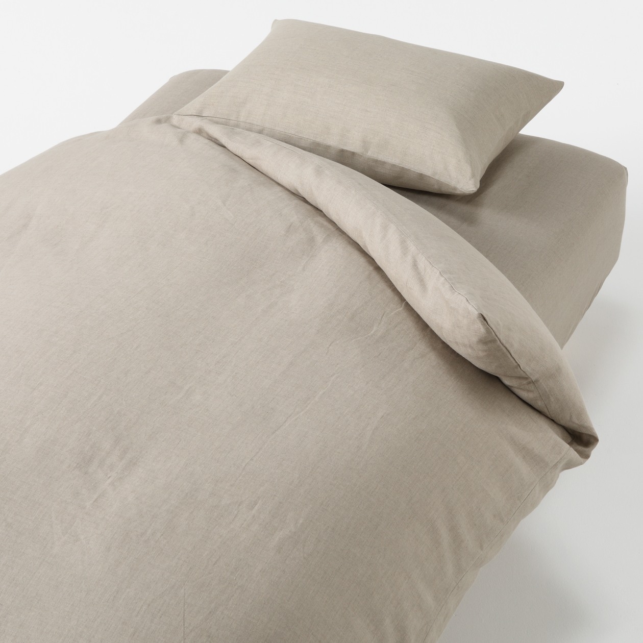 LINEN PLAIN WEAVE DUVET COVER S ECRU